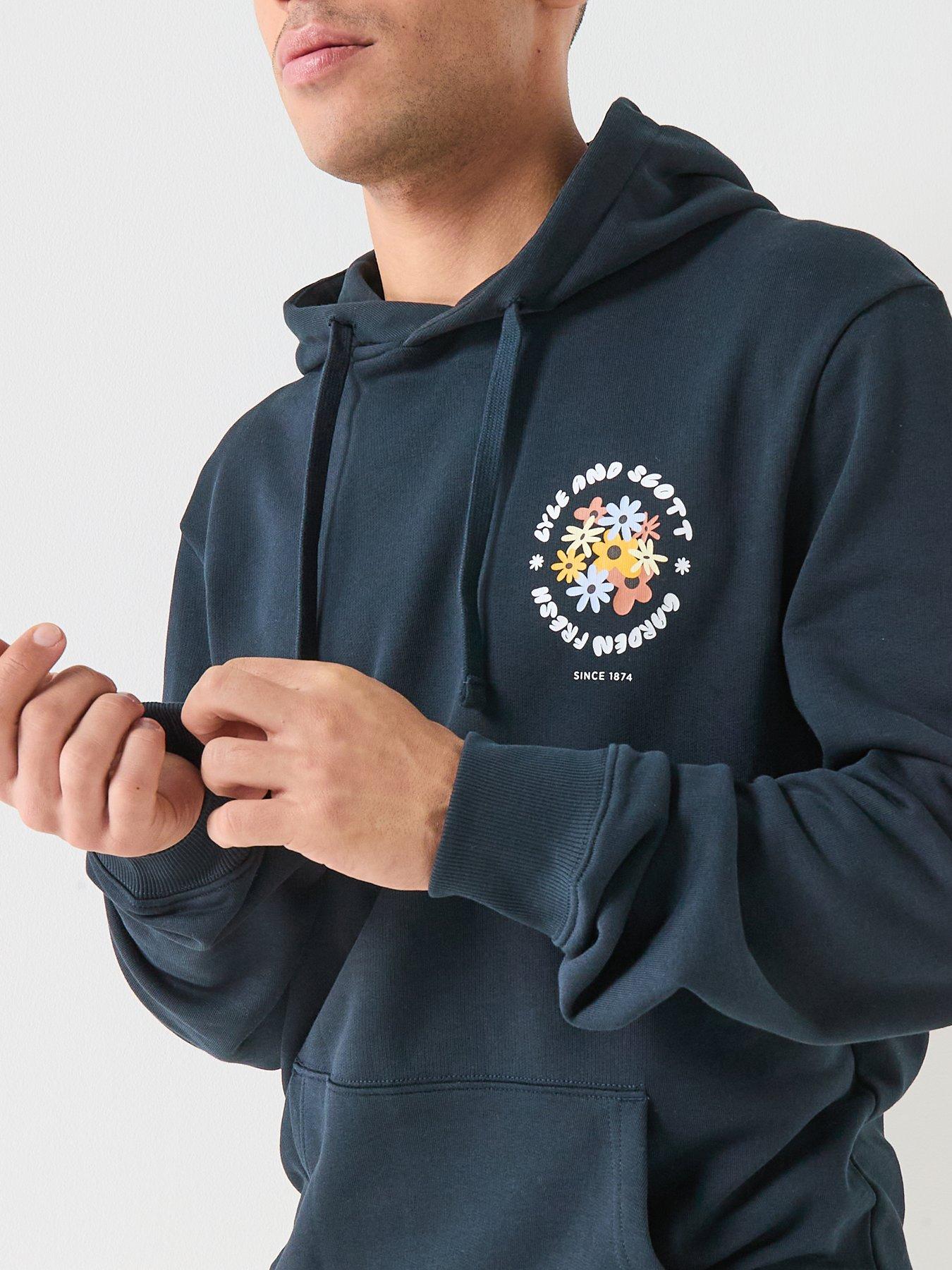 Image 4 of 6 of Lyle & Scott Lyle &amp; Scott Nature Graphic Pullover Hoodie -navy