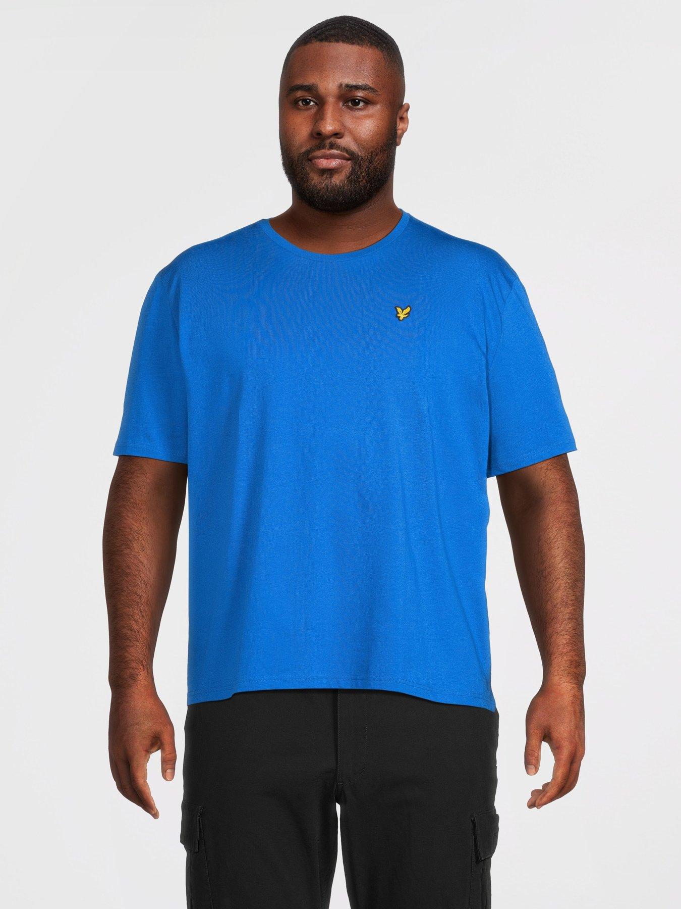 lyle-scott-big-tall-plain-t-shirt-bluefront
