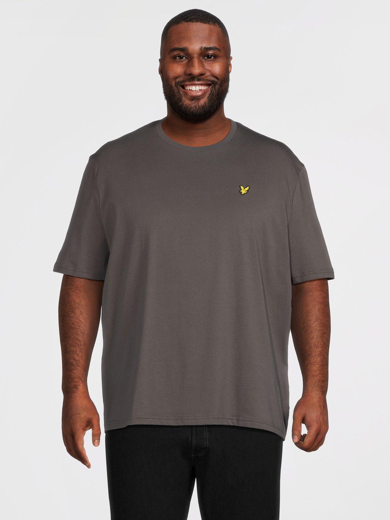 lyle-scott-big-tall-plain-t-shirt-greyfront