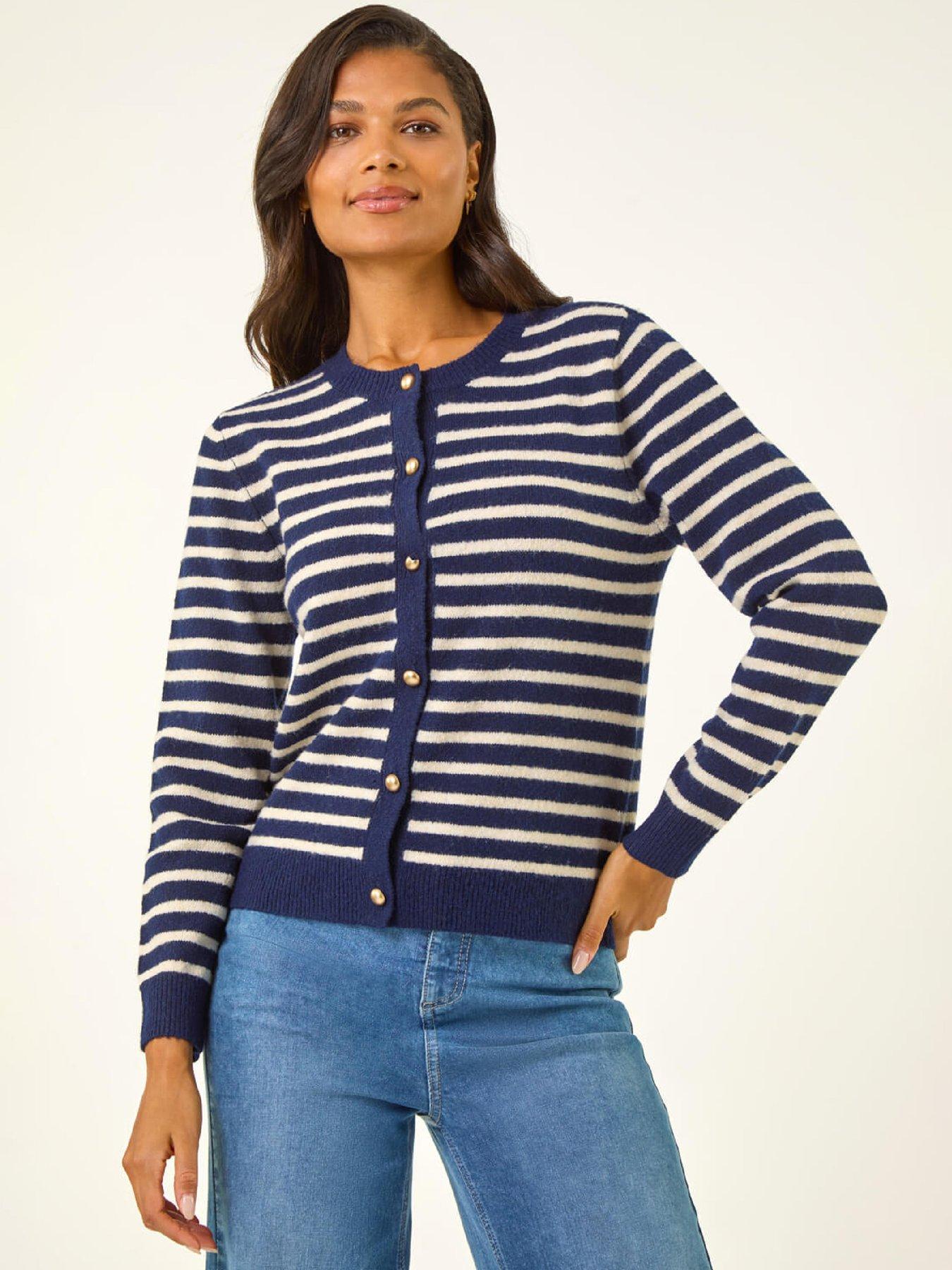 roman-soft-stripe-button-knit-cardigan-navyfront