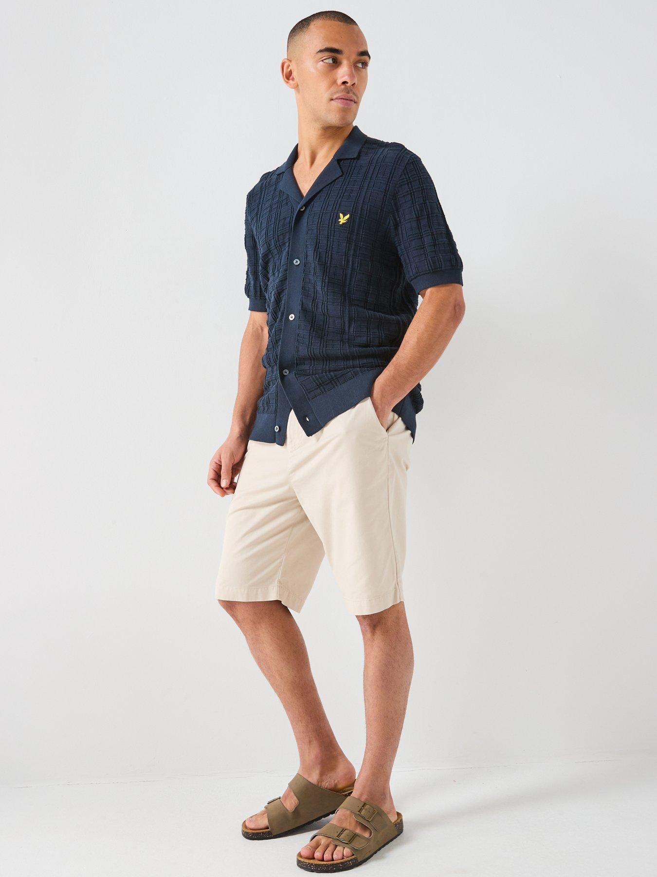 lyle-scott-jacquard-check-knitted-resort-shirt-navyback