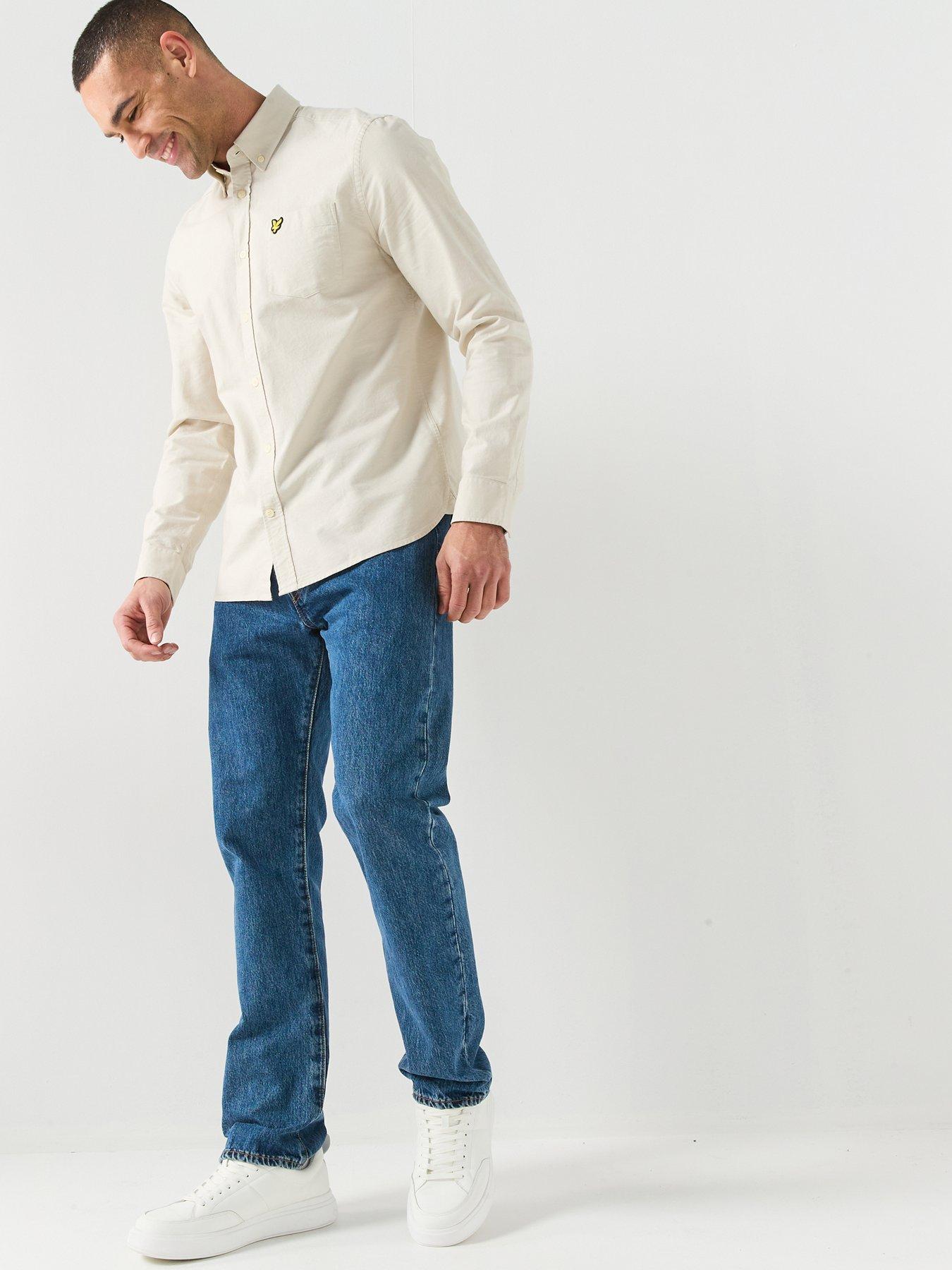 lyle-scott-plain-oxford-shirt-beigeback