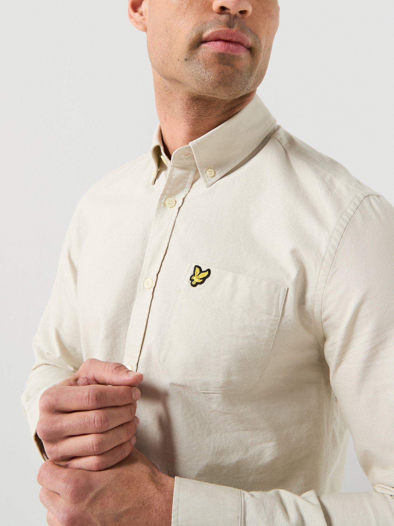 lyle-scott-plain-oxford-shirt-beigedetail