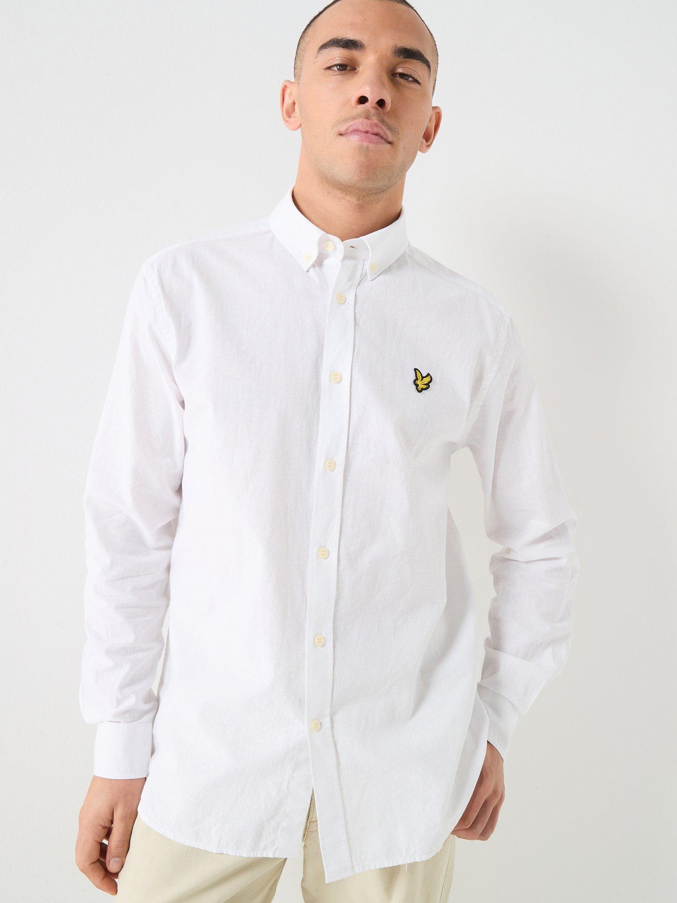 lyle-scott-linen-blend-oxford-shirt-whitefront