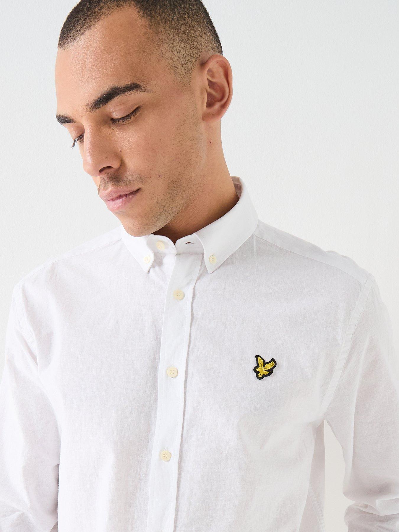 lyle-scott-linen-blend-oxford-shirt-whiteoutfit