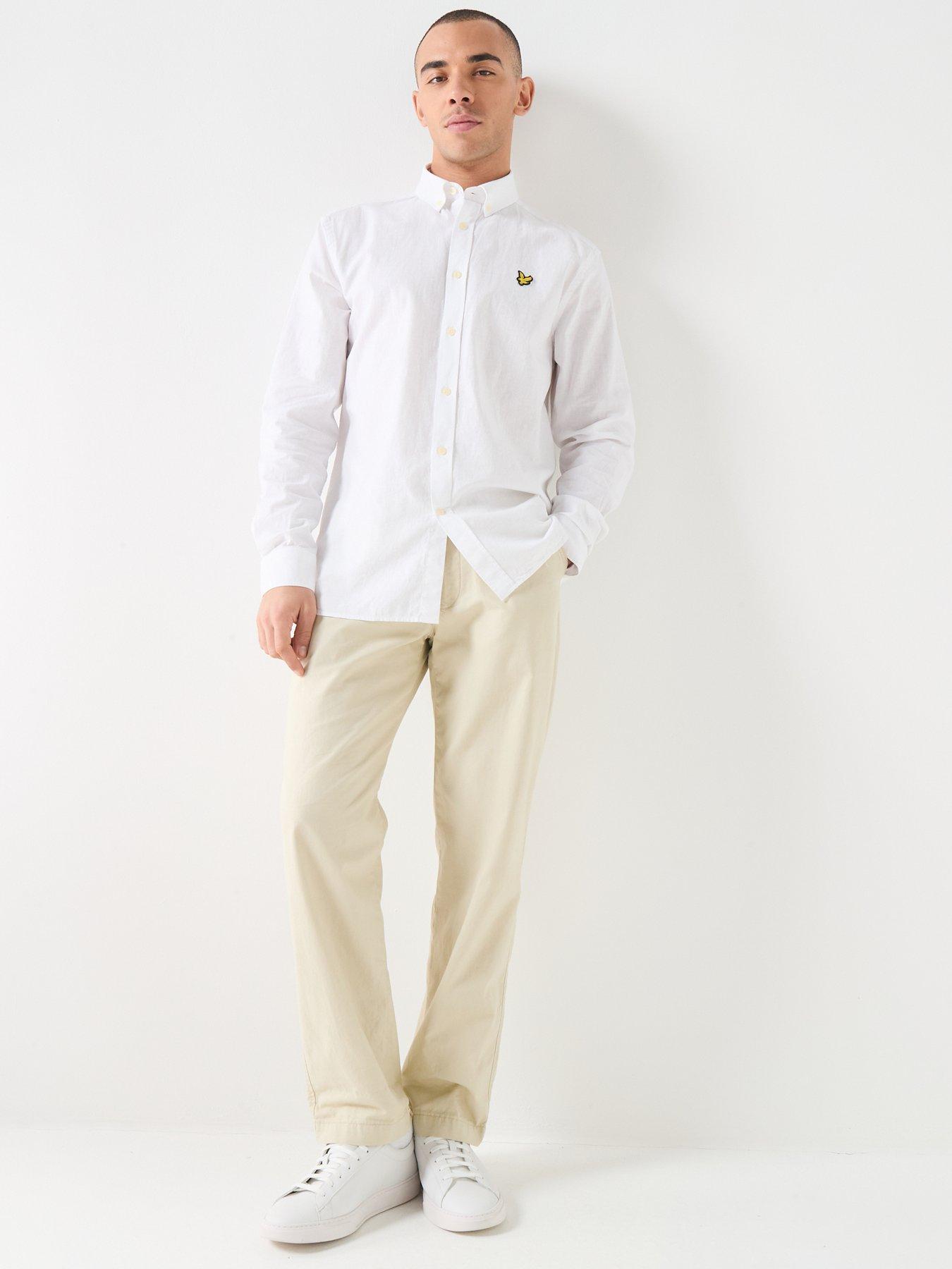 lyle-scott-linen-blend-oxford-shirt-whitedetail