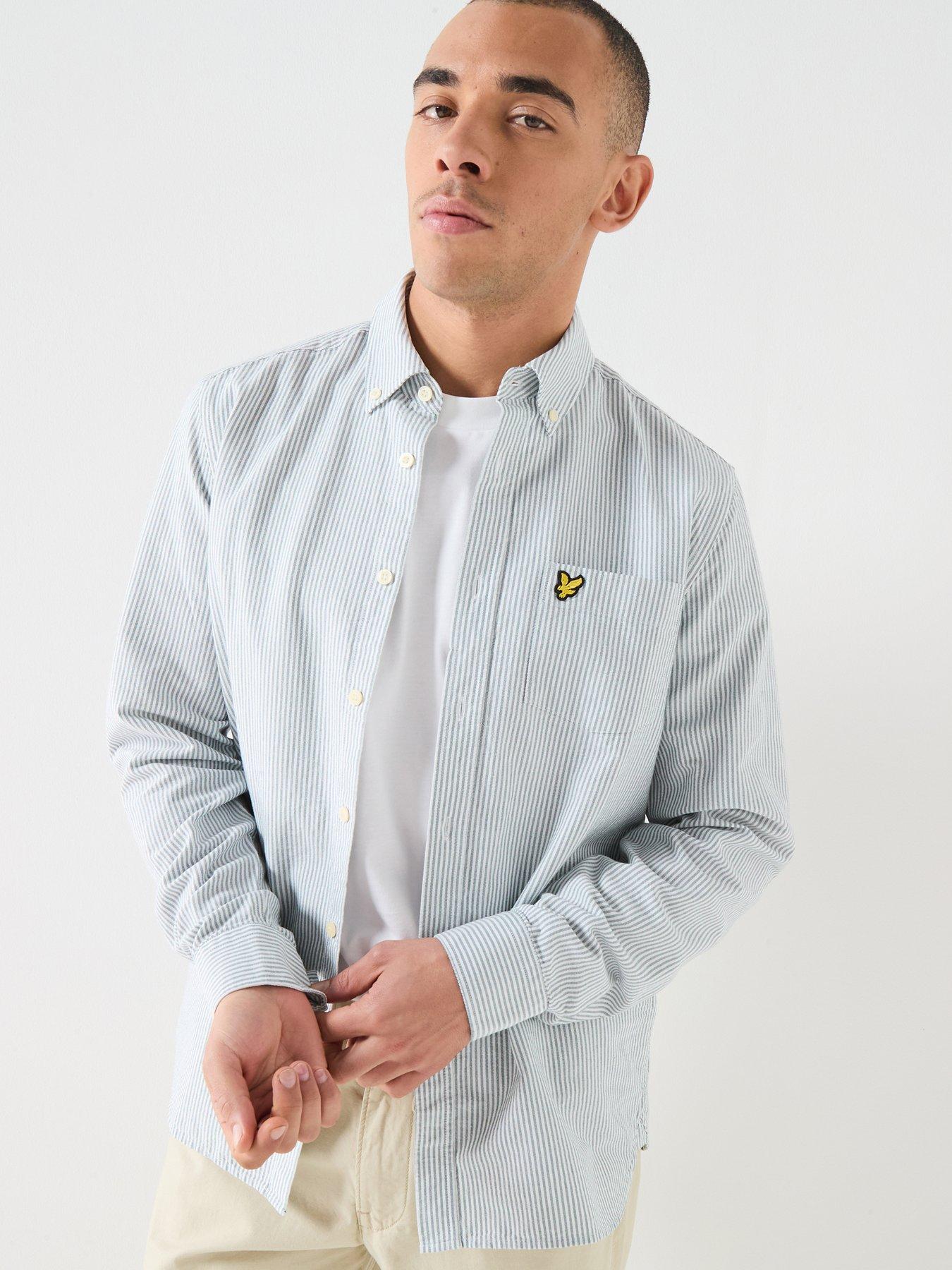 Lyle & Scott Lyle  &  Scott Stripe Oxford Shirt -grey