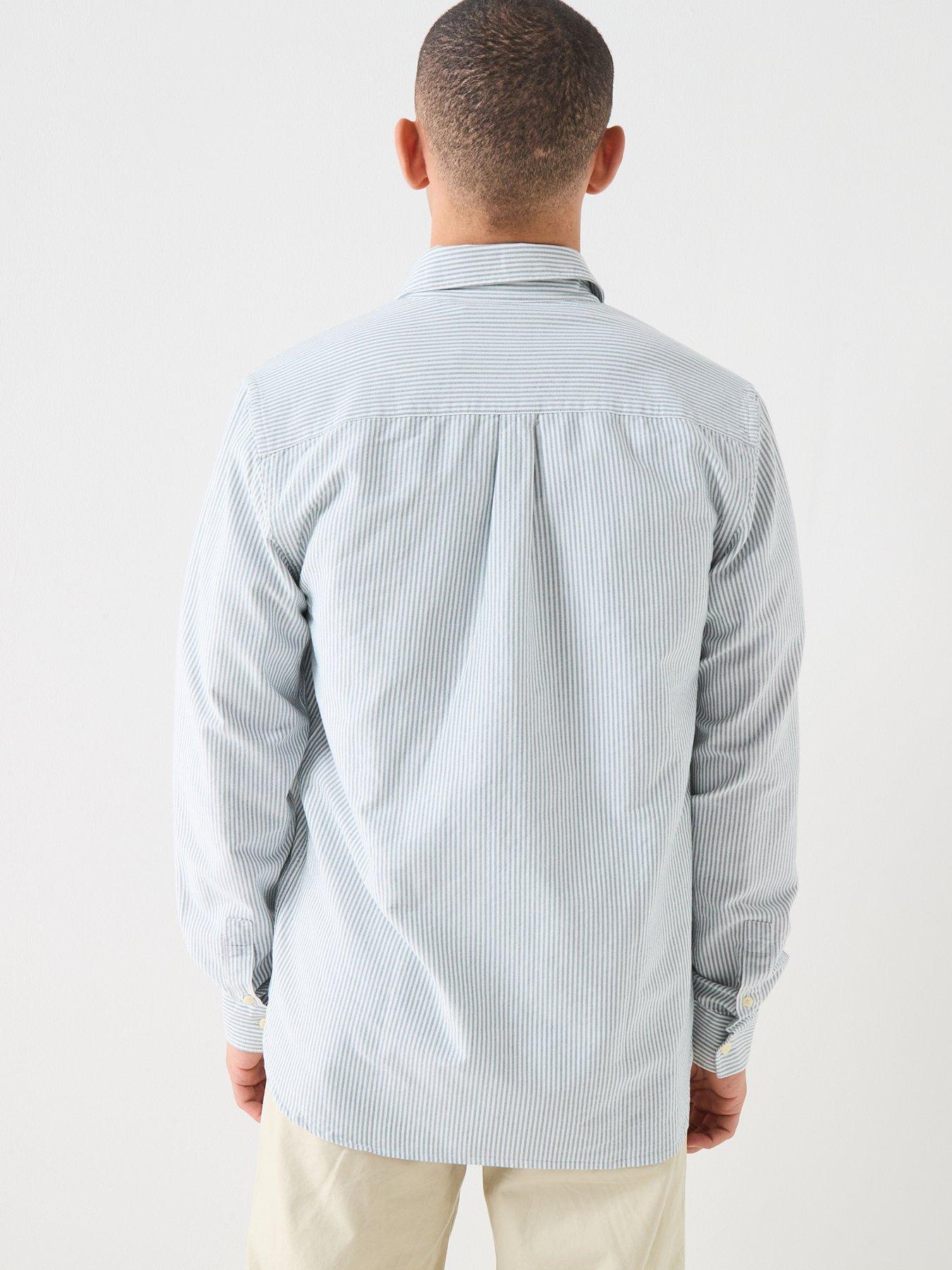 lyle-scott-lyle-amp-scott-stripe-oxford-shirt--greystillFront