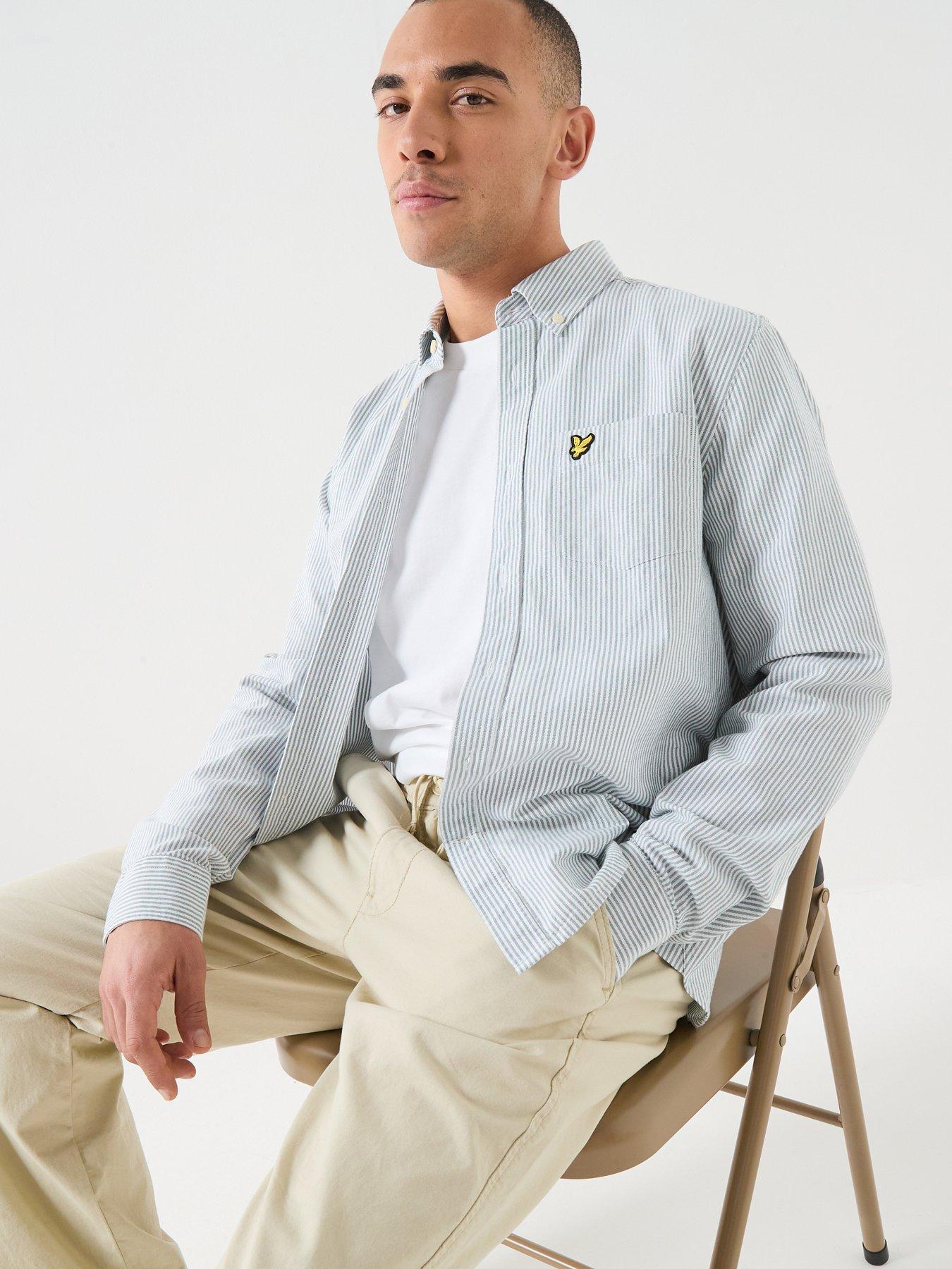lyle-scott-lyle-amp-scott-stripe-oxford-shirt--greyoutfit