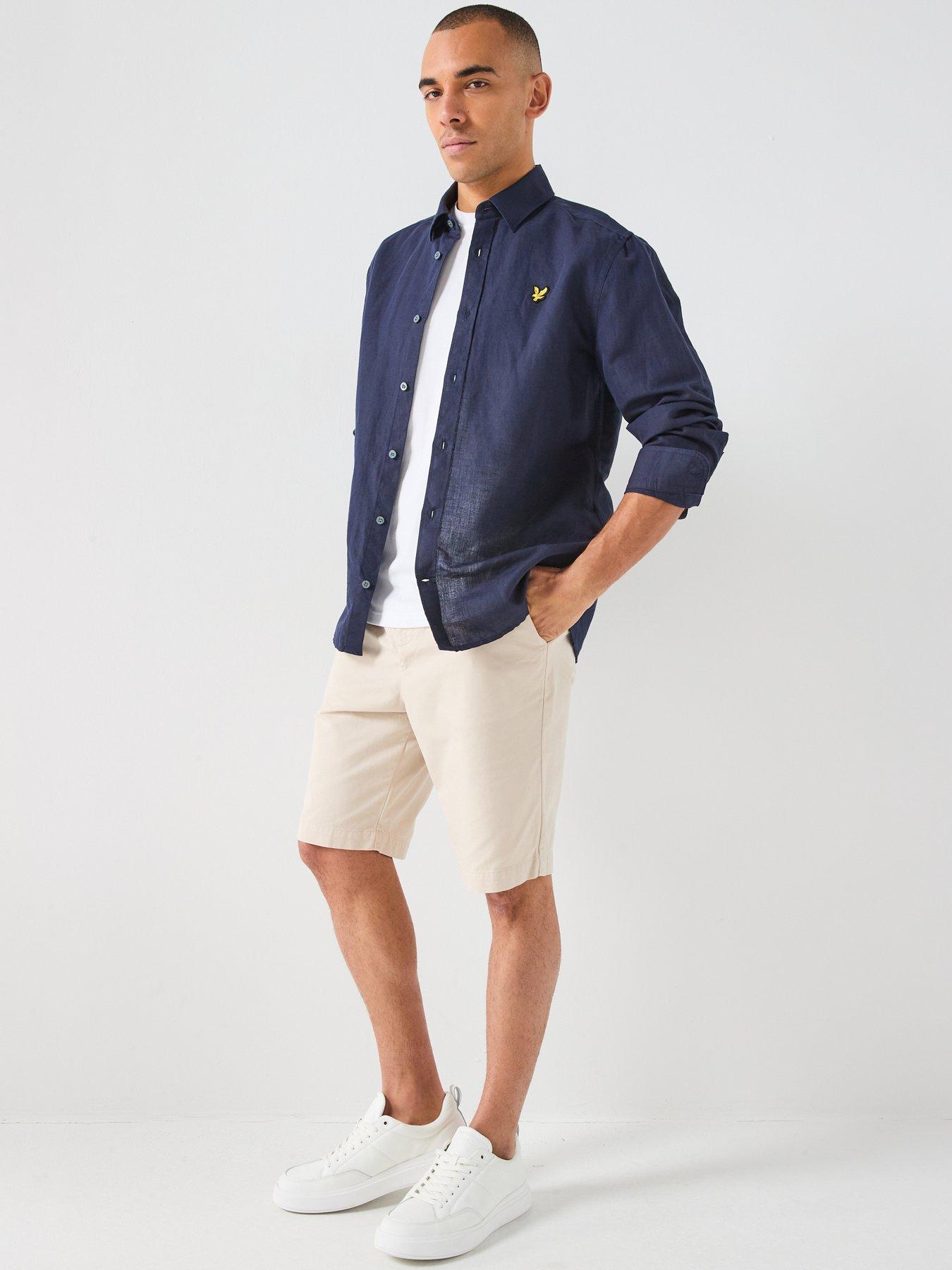 lyle-scott-long-sleeve-linen-blend-shirt-navyback