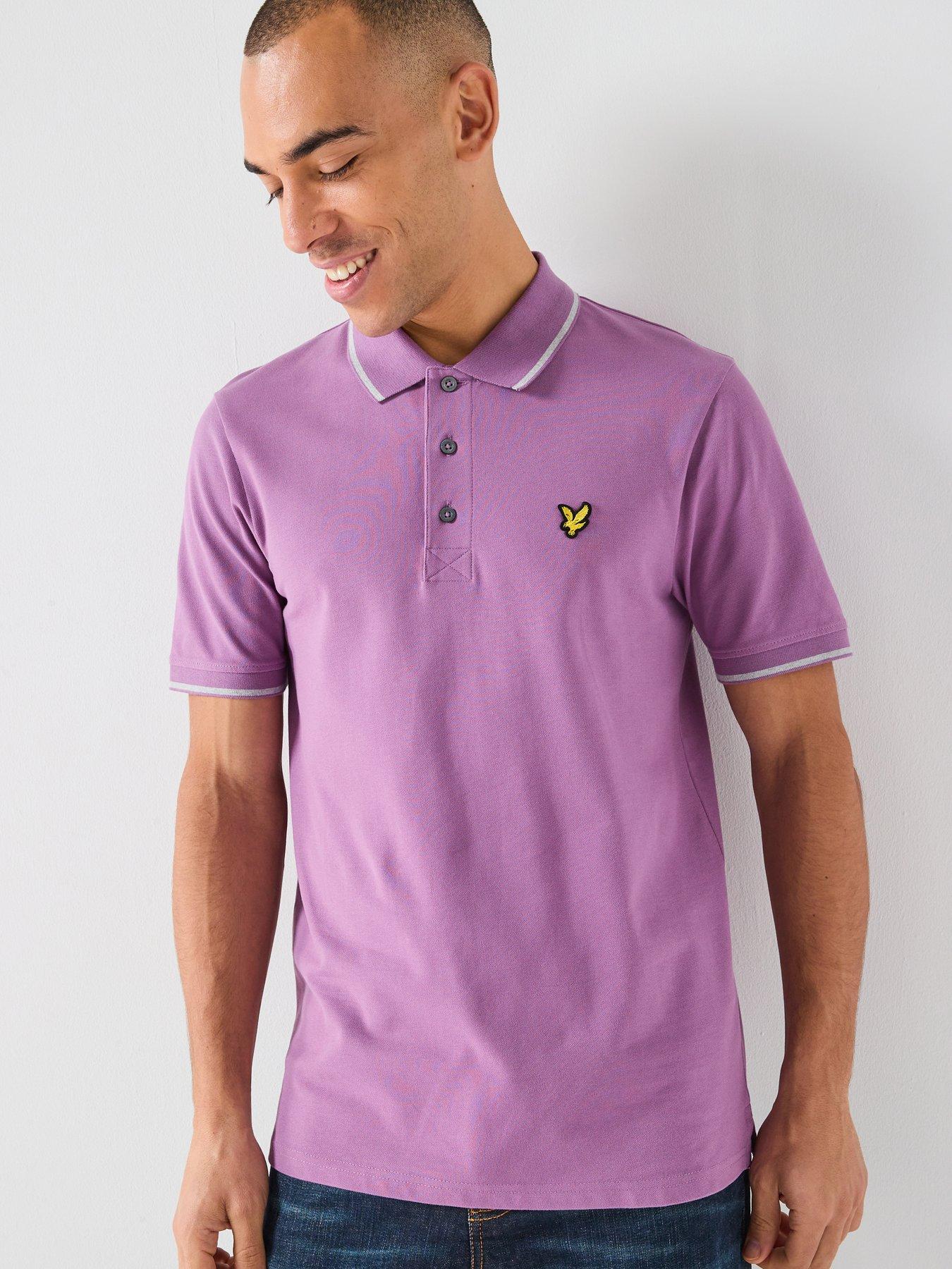 lyle-scott-tipped-polo-shirt-light-purplefront