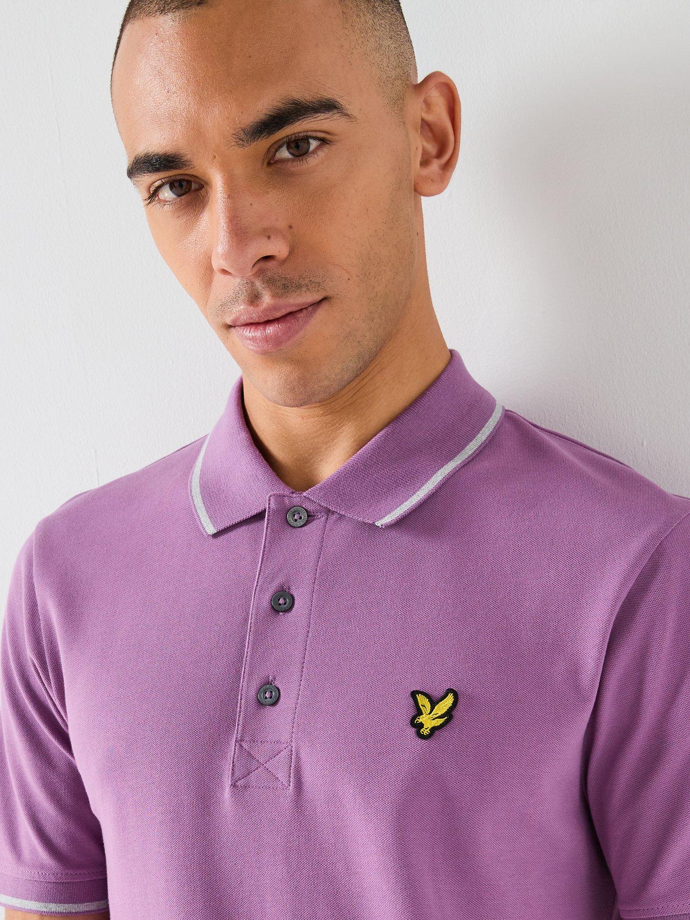 lyle-scott-tipped-polo-shirt-light-purpleoutfit
