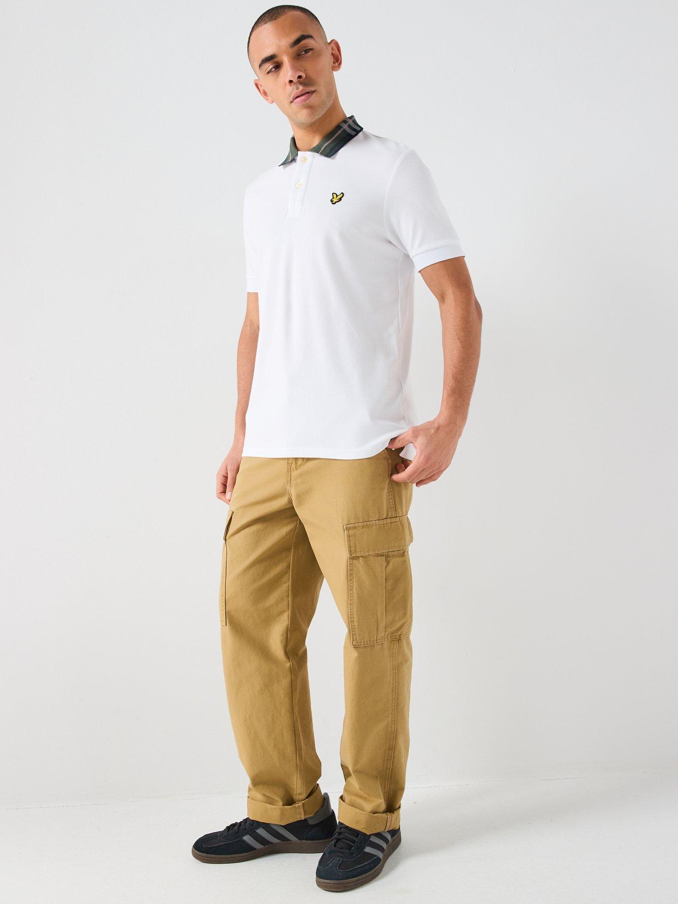 Image 3 of 4 of Lyle & Scott Lyle &amp; Scott Tartan Collar Polo Shirt -white