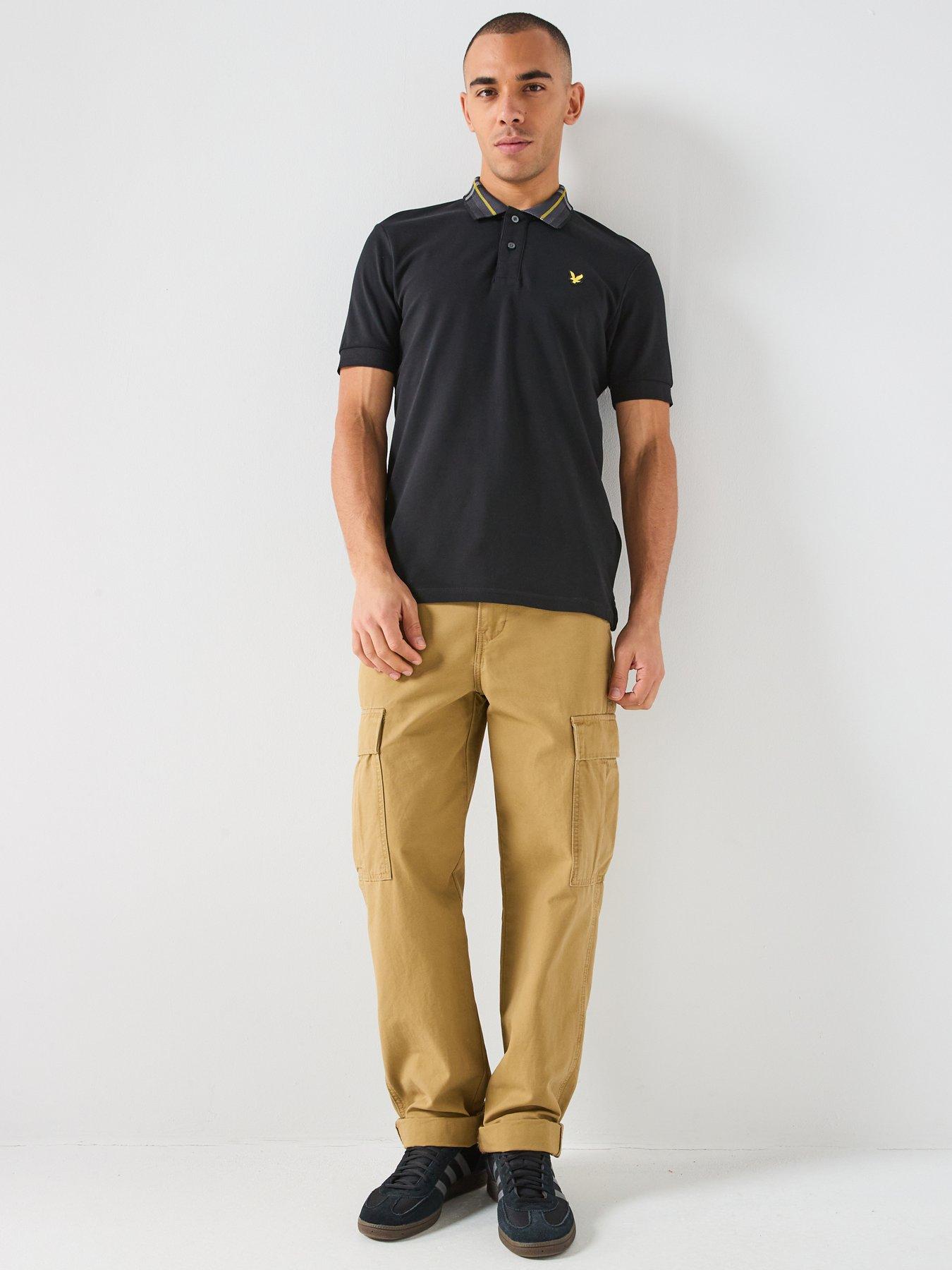 Image 3 of 5 of Lyle & Scott Lyle &amp; Scott Tartan Collar Polo Shirt -black