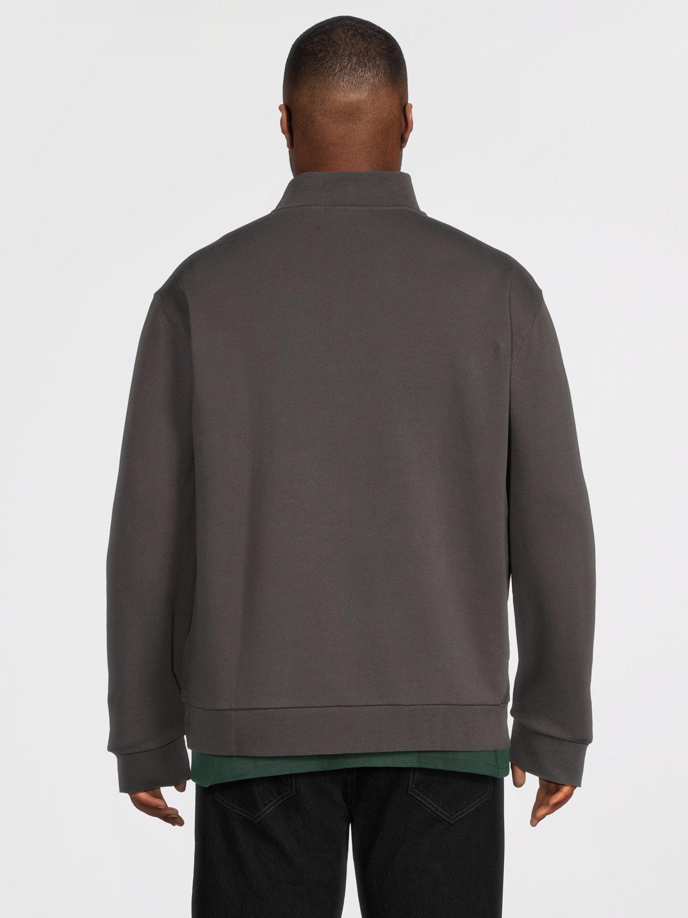 lyle-scott-big-tall-loopback-quarter-zip-sweatshirt-greystillFront