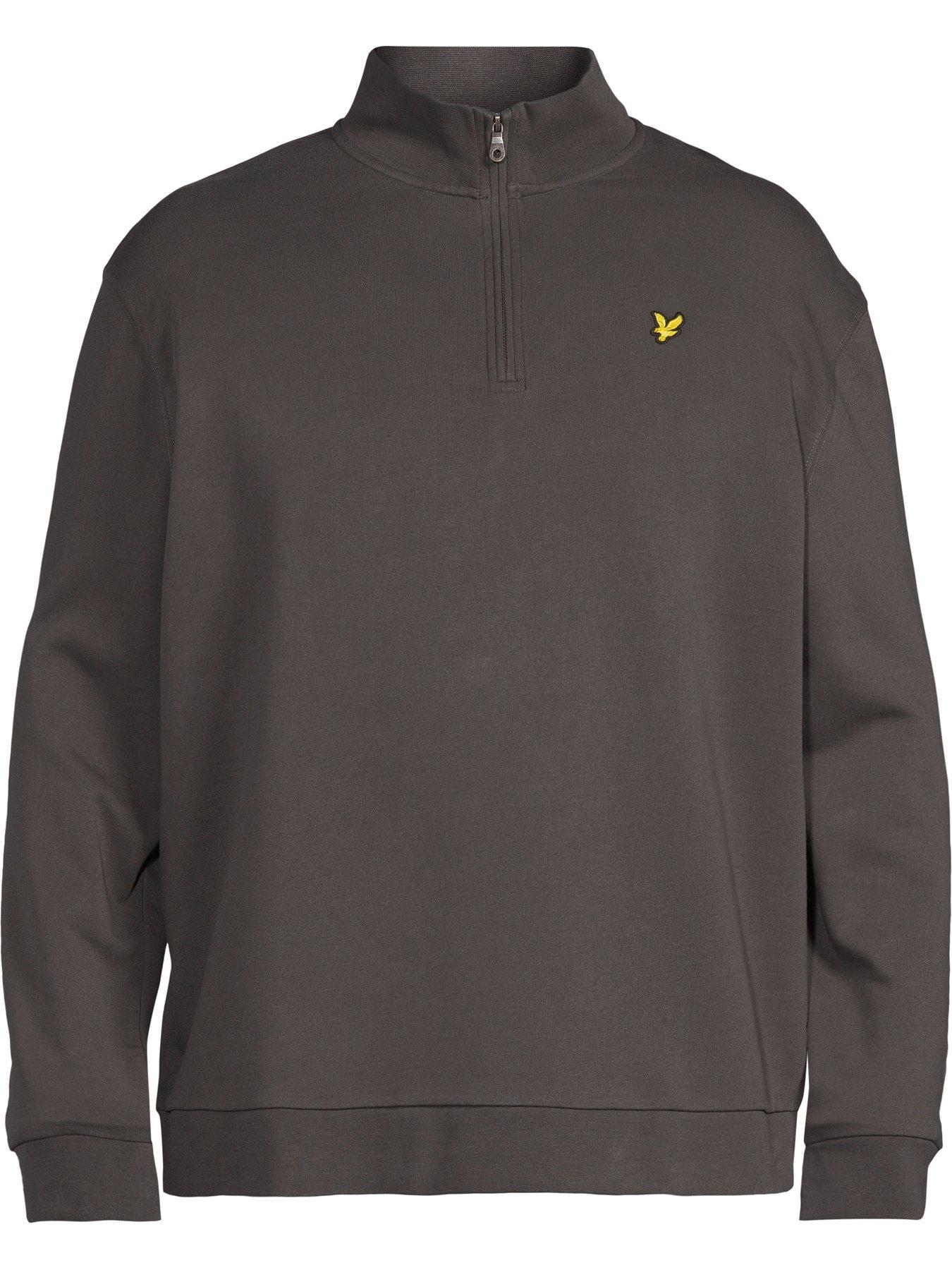 lyle-scott-big-tall-loopback-quarter-zip-sweatshirt-greydetail