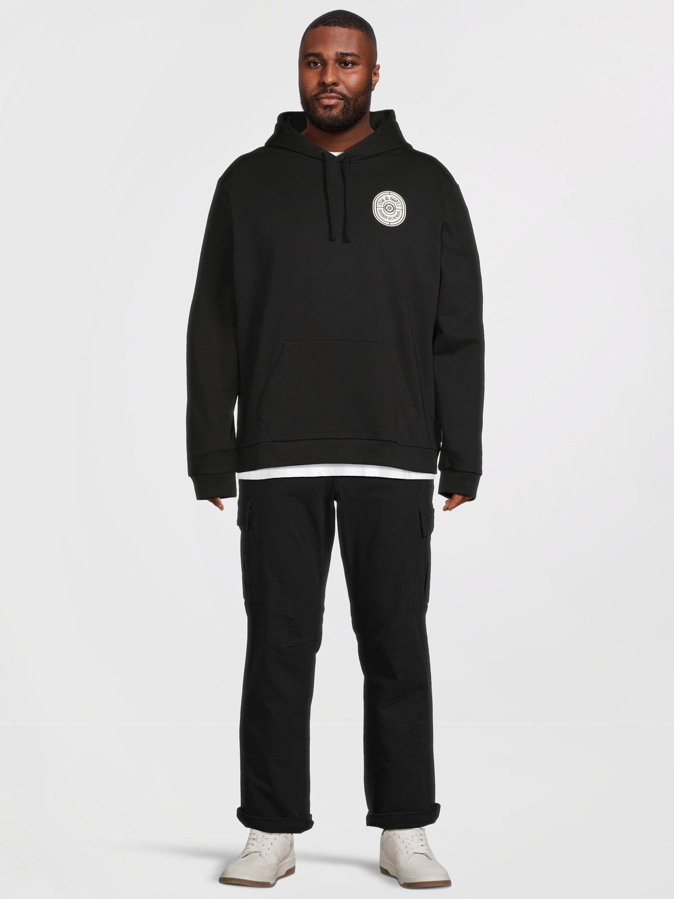 Image 3 of 5 of Lyle & Scott Big Tall Borders Label Graphic Hoodie - Black