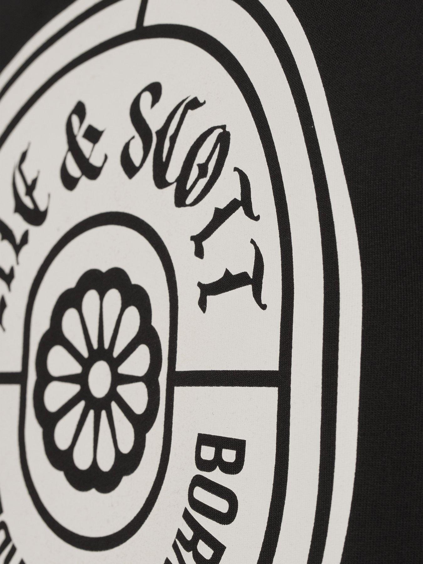Image 4 of 5 of Lyle & Scott Big Tall Borders Label Graphic Hoodie - Black