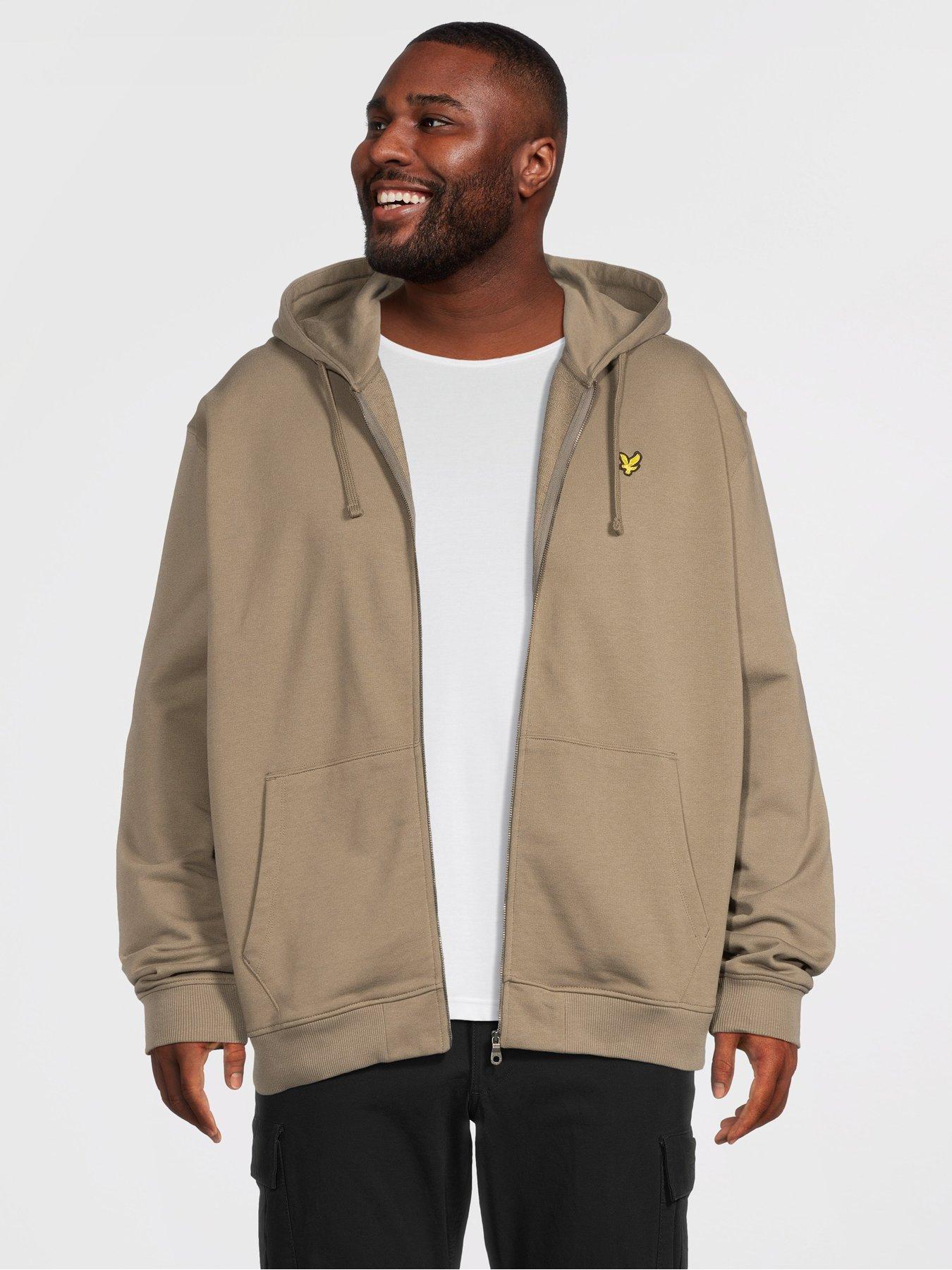 lyle-scott-big-tall-zip-through-hoodie-khakifront