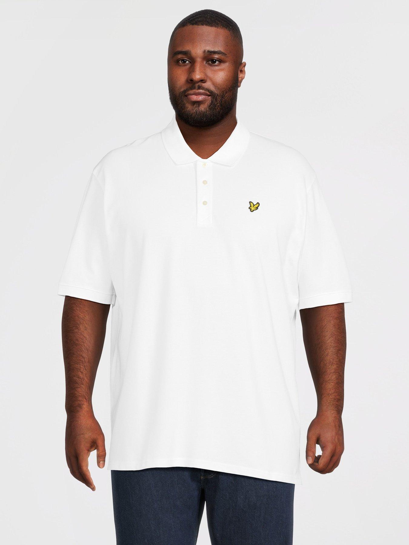Image 1 of 5 of Lyle & Scott Big &amp; Tall Plain Polo Shirt - White