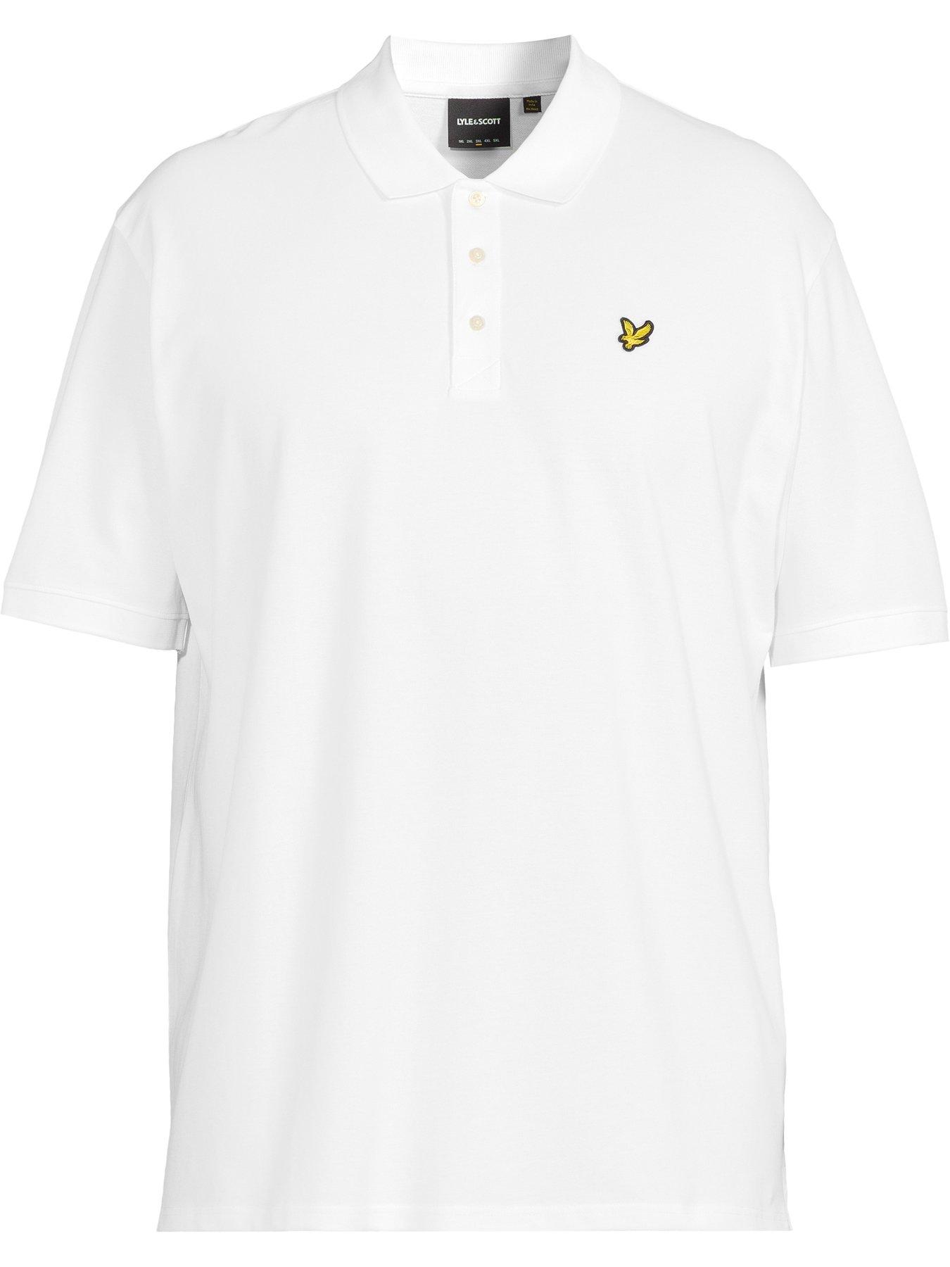 Image 5 of 5 of Lyle & Scott Big &amp; Tall Plain Polo Shirt - White