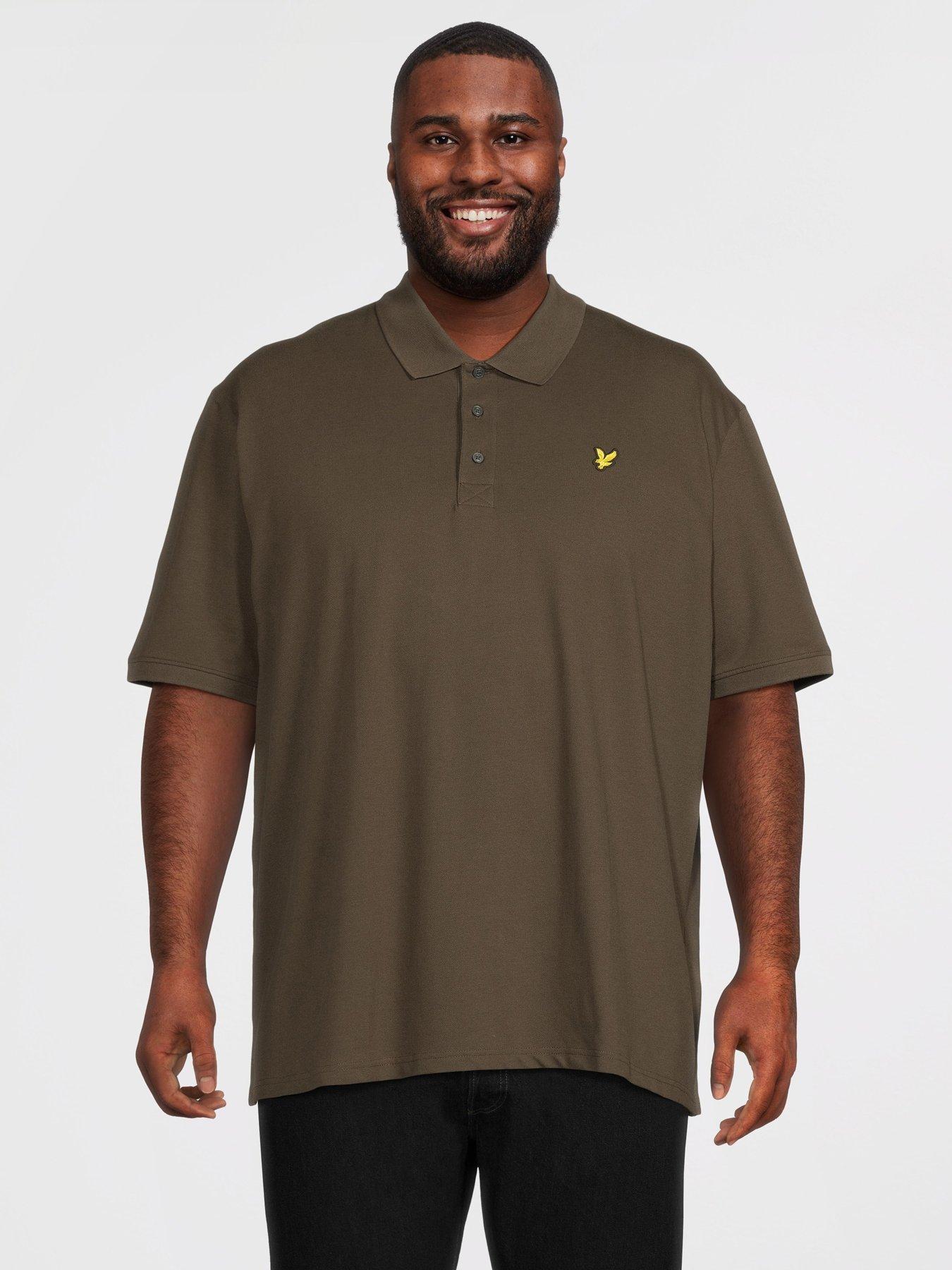 lyle-scott-big-tall-plain-polo-shirt-khaki