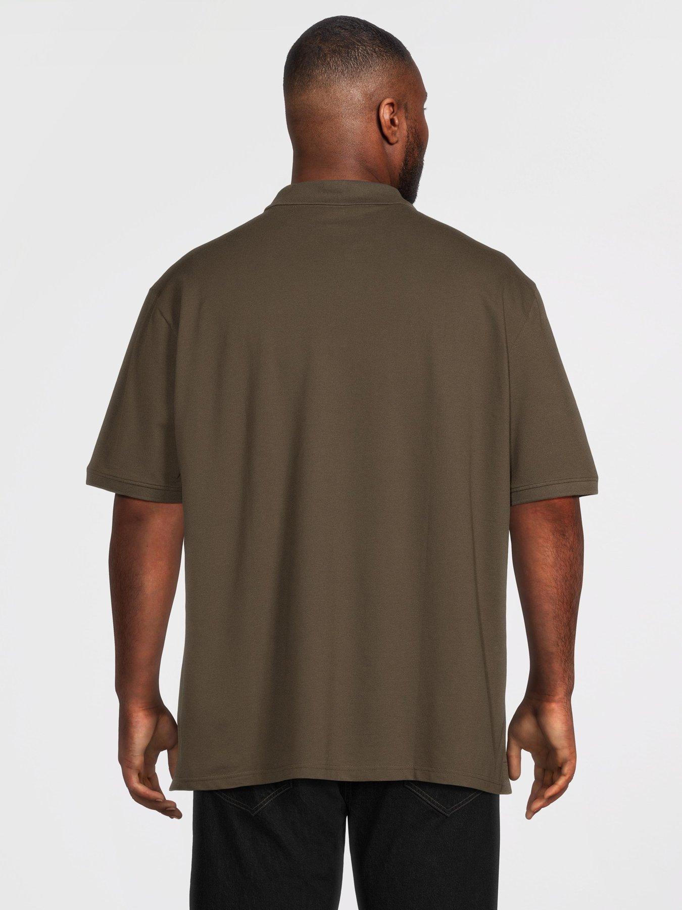 lyle-scott-big-tall-plain-polo-shirt-khakistillFront