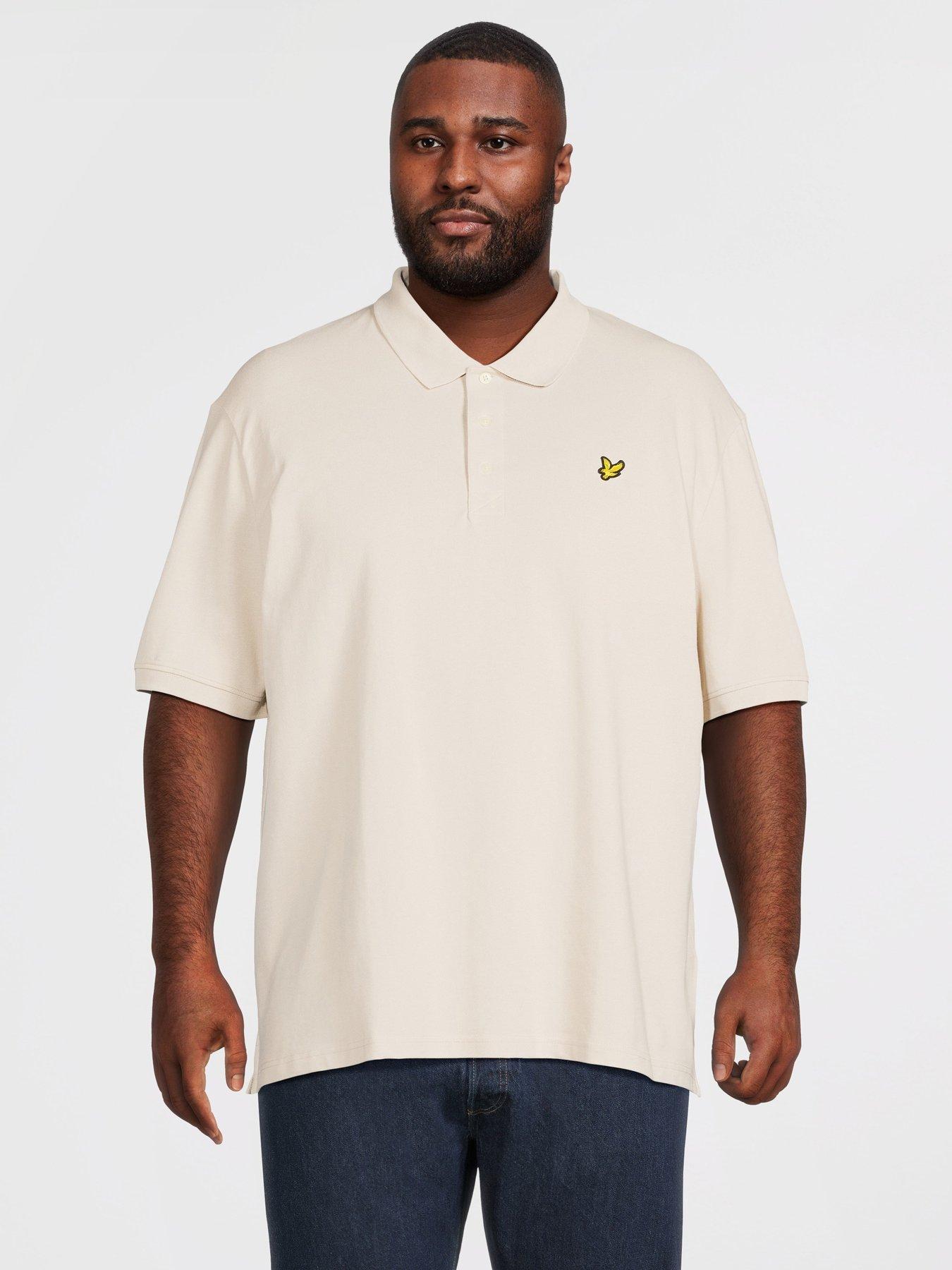 lyle-scott-big-tall-plain-polo-shirt-beigefront