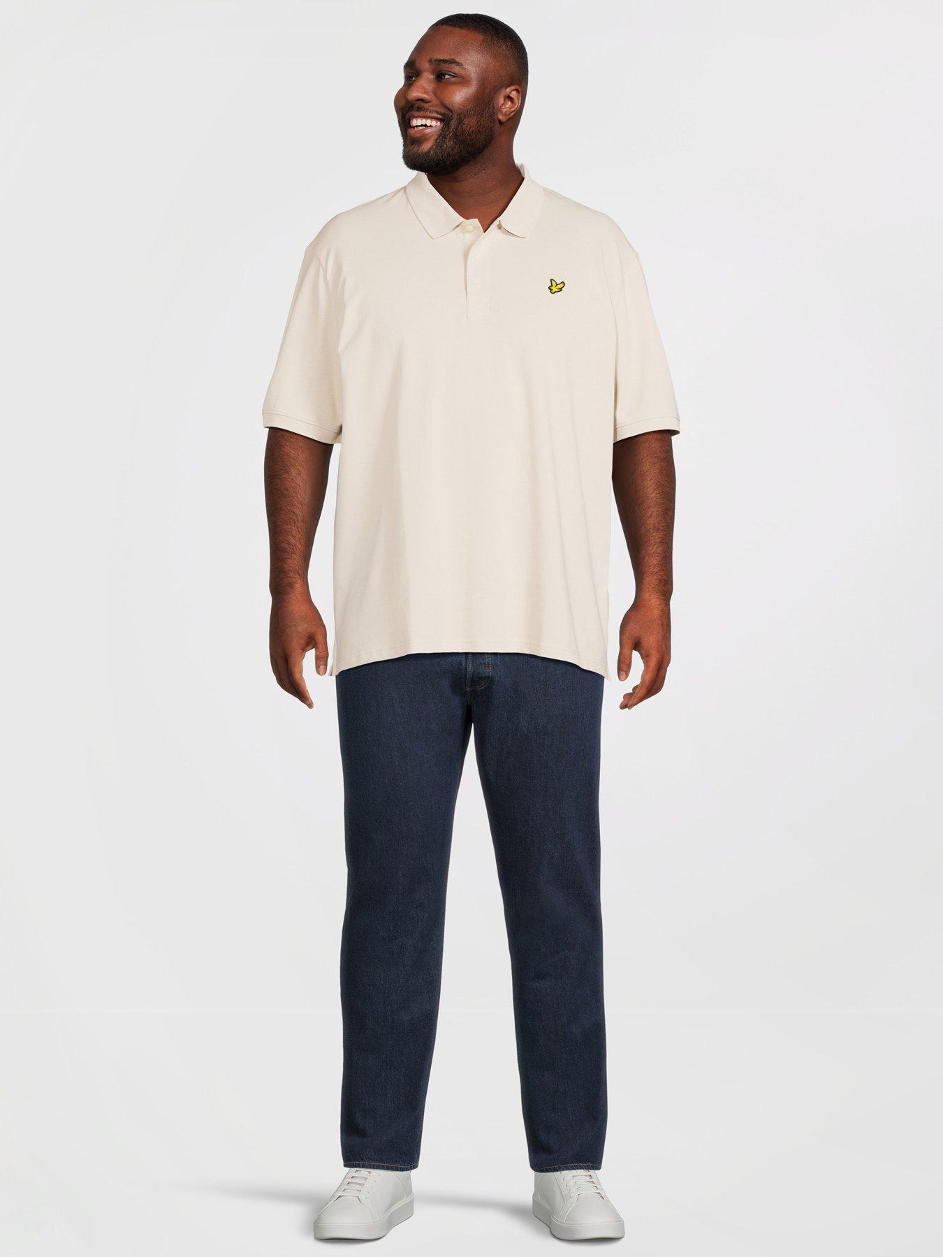 lyle-scott-big-tall-plain-polo-shirt-beigeback
