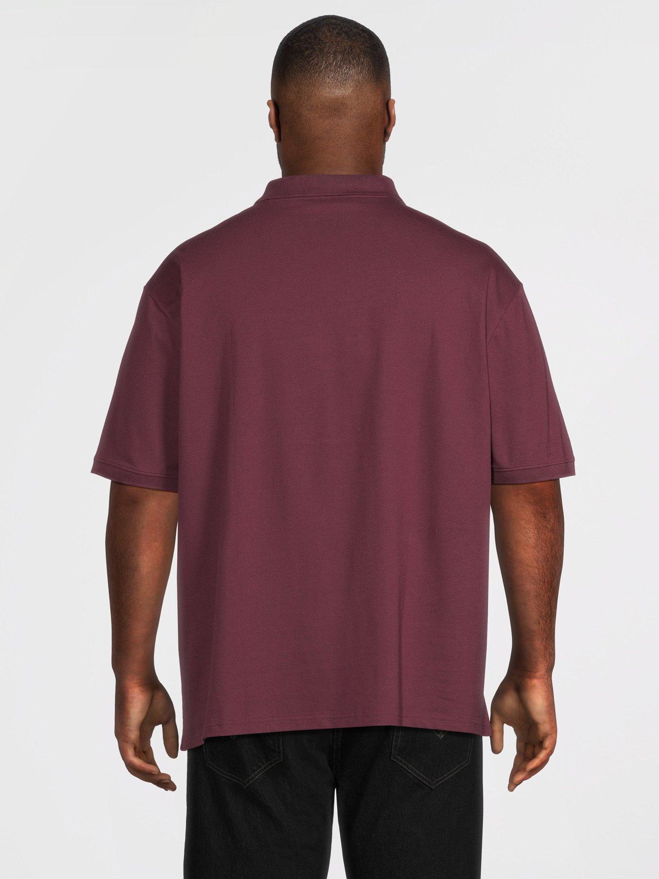 lyle-scott-big-tall-plain-polo-shirt-burgundystillFront