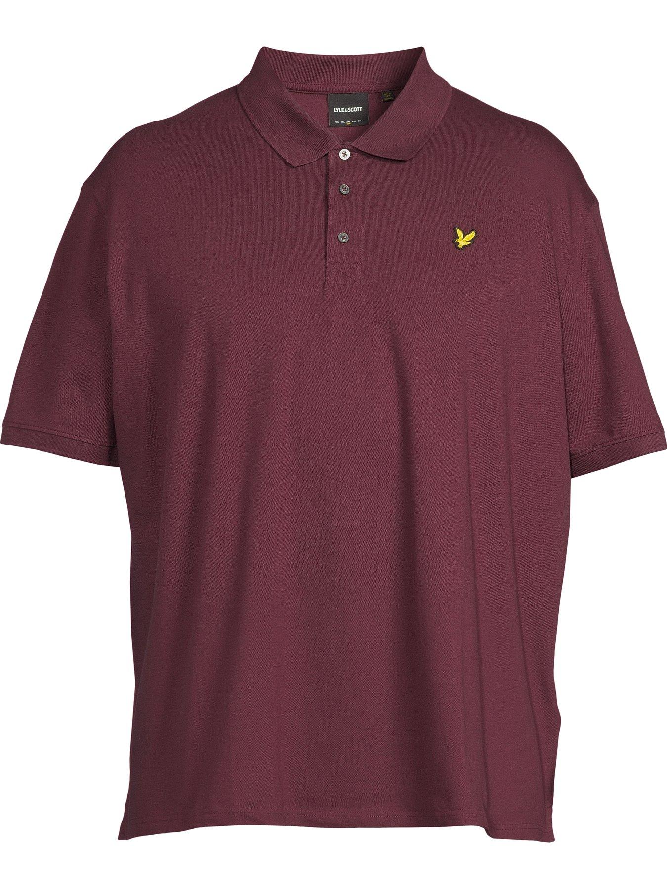 lyle-scott-big-tall-plain-polo-shirt-burgundydetail