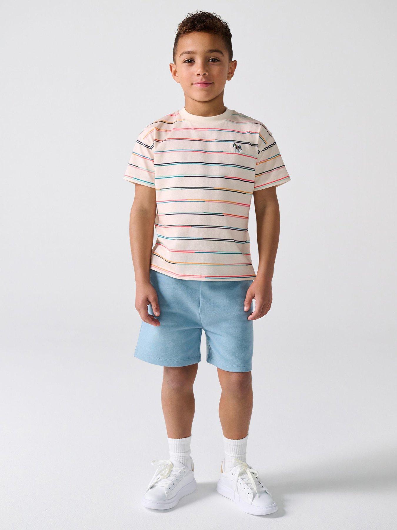 paul-smith-junior-boys-striped-sweat-short-set-bluefront