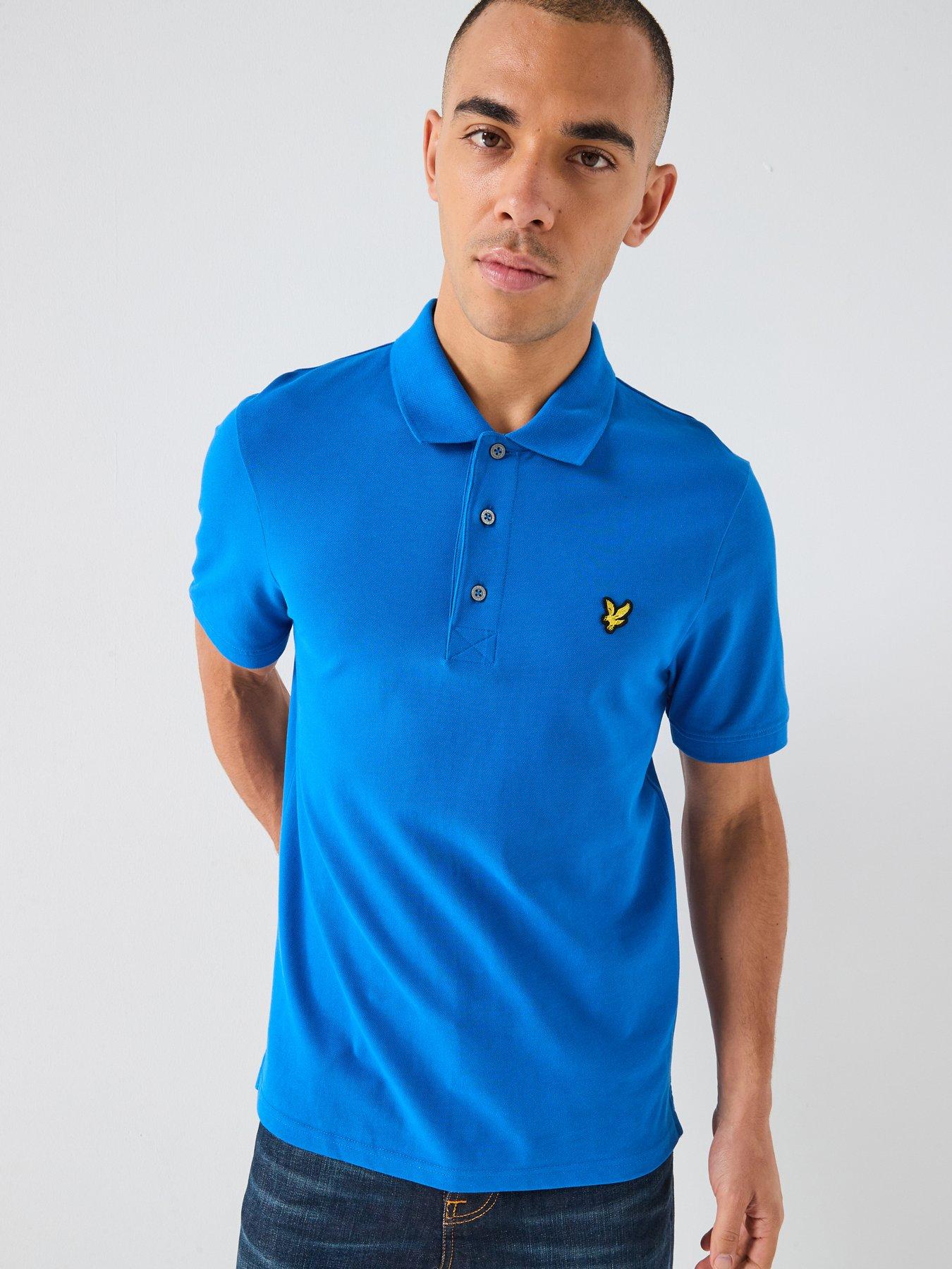 Image 1 of 4 of Lyle & Scott Lyle &amp; Scott Essentials Plain Polo Shirt -blue