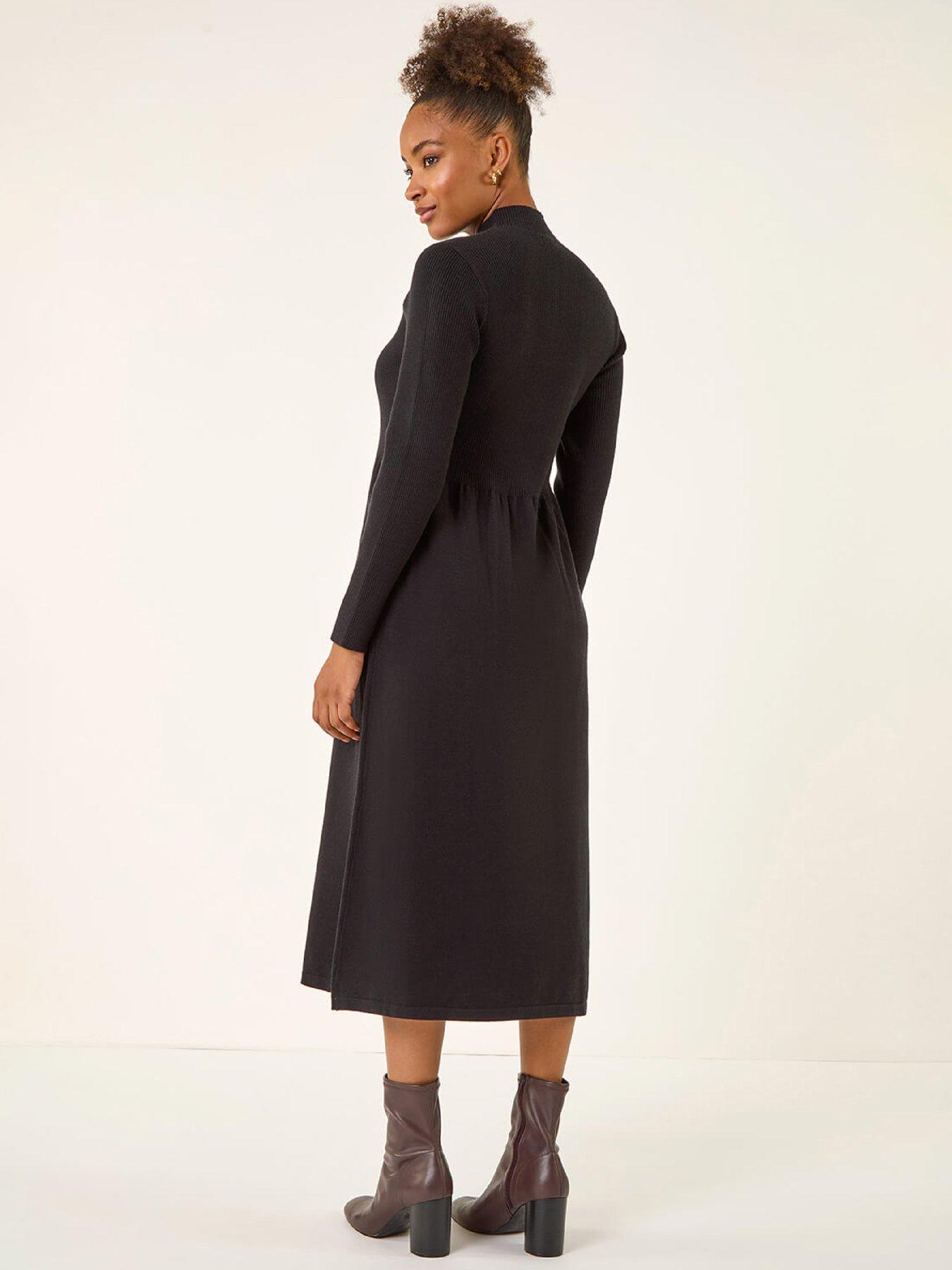 roman-ribbed-knit-high-neck-midi-dress-blackstillFront