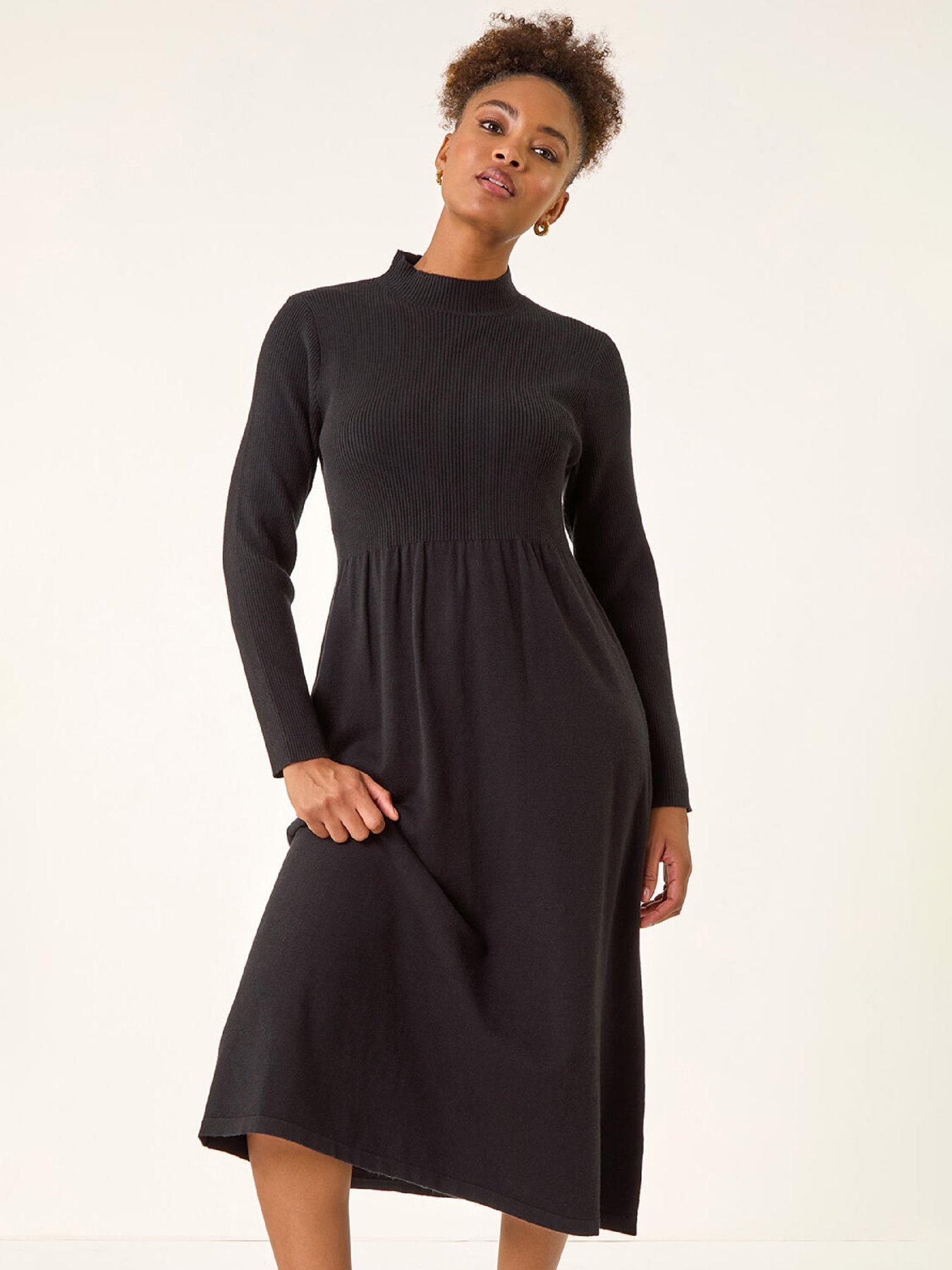 roman-ribbed-knit-high-neck-midi-dress-blackback