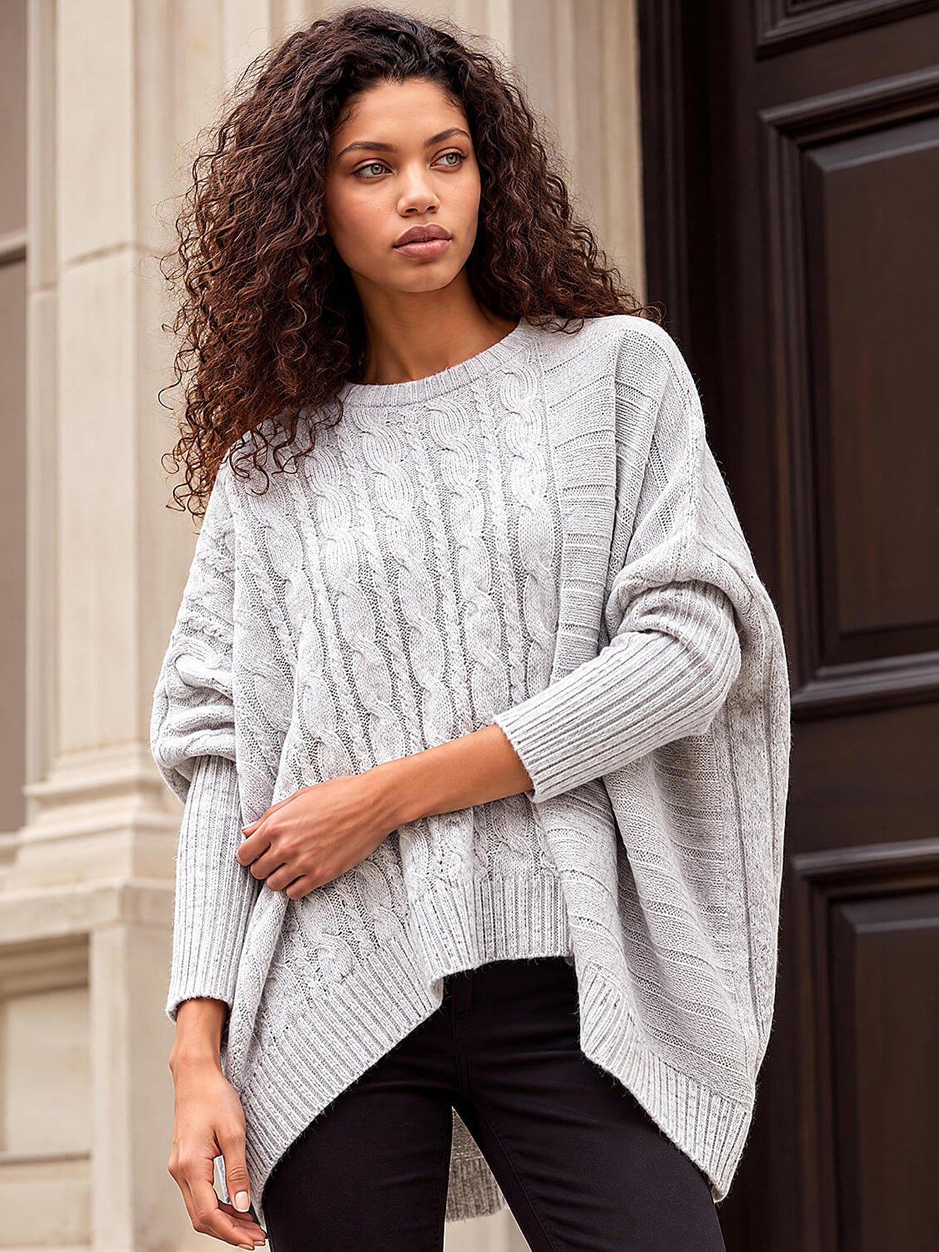 roman-petite-contrast-cable-knit-jumper-grey