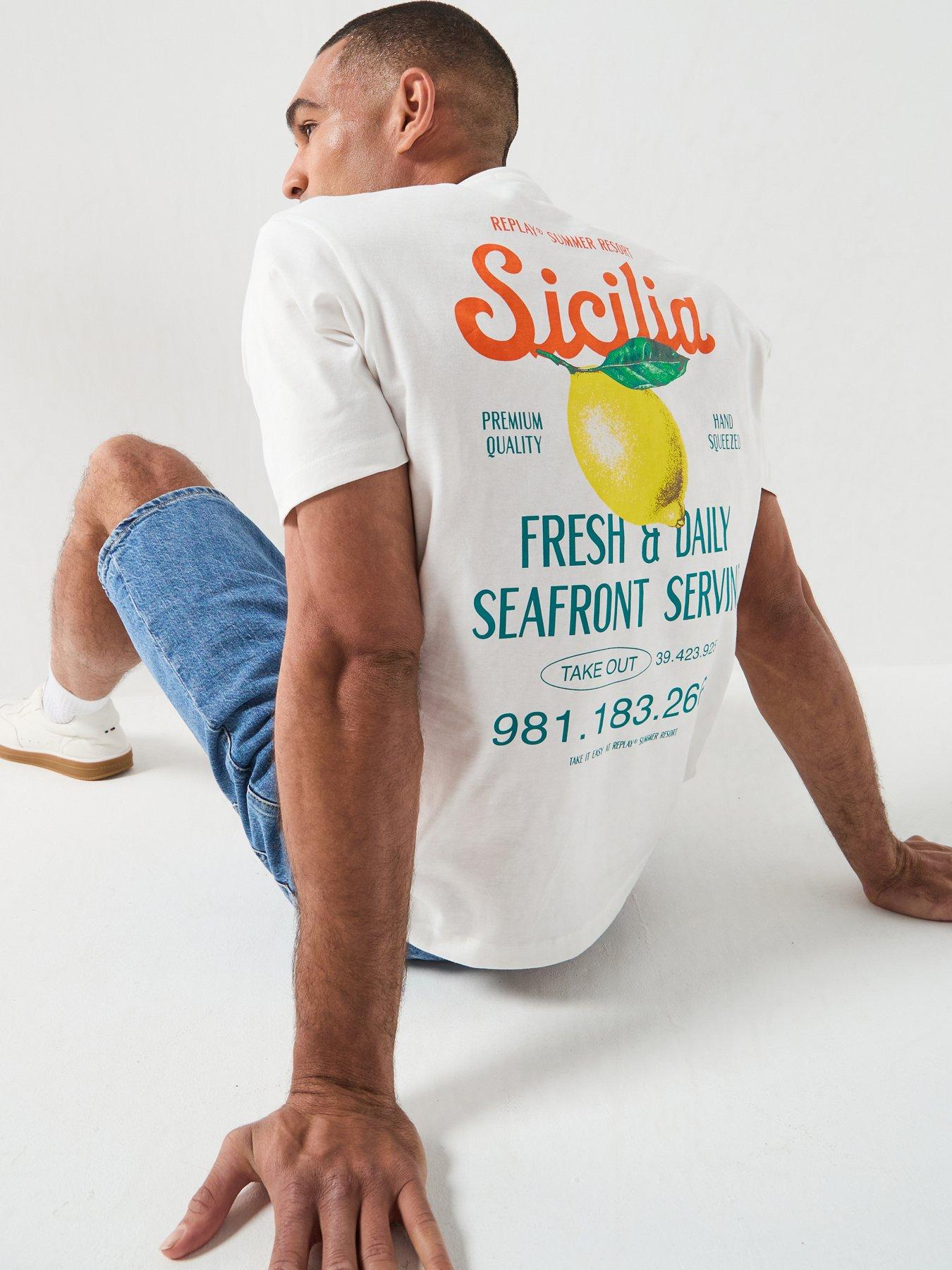 Replay Sicilia Back Graphic T-Shirt - White