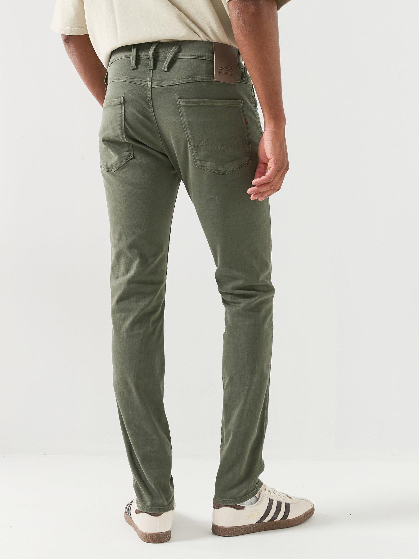 Image 2 of 6 of Replay Anbass Slim Hyperflex Jeans - Khaki