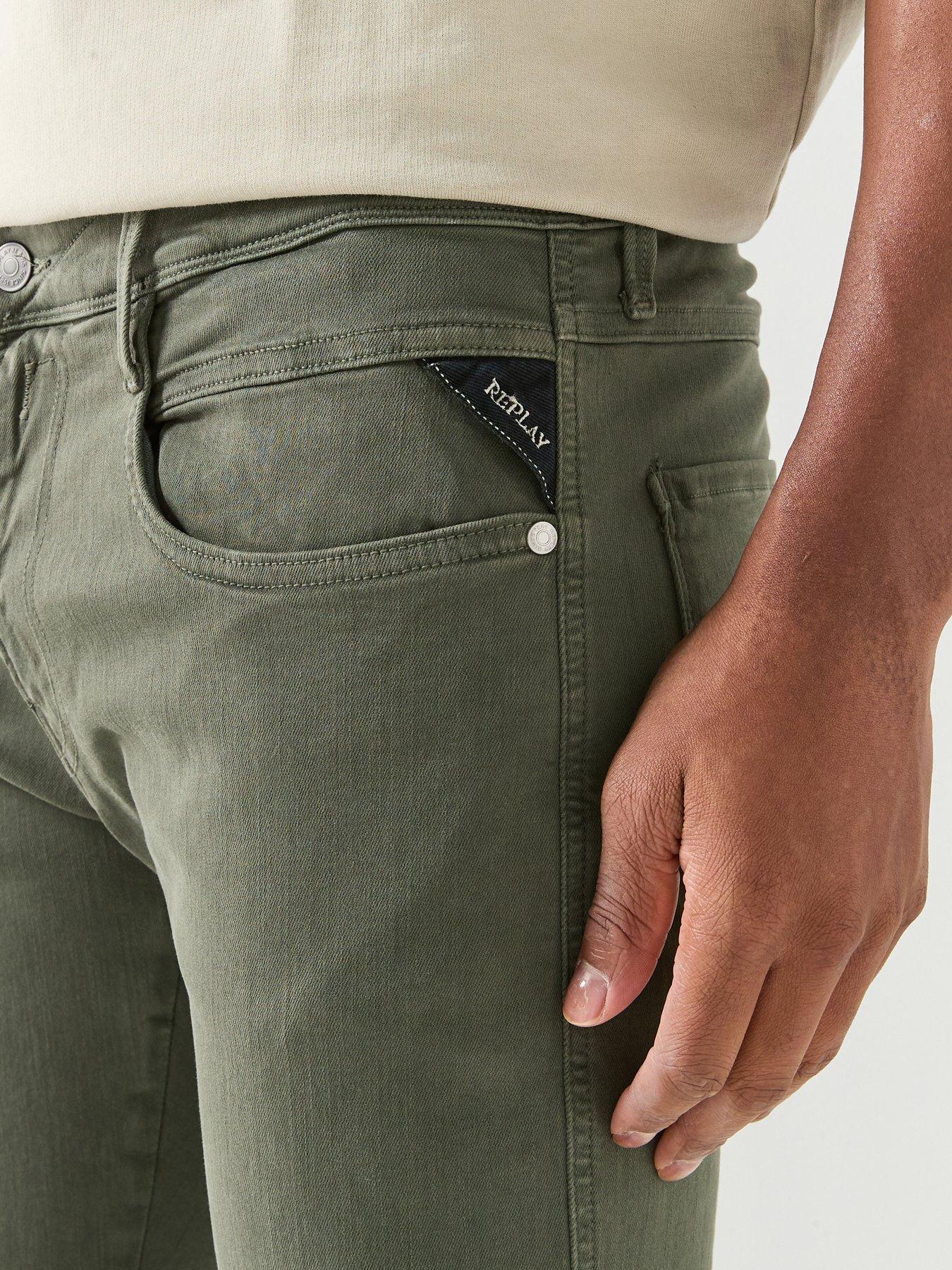 Image 4 of 6 of Replay Anbass Slim Hyperflex Jeans - Khaki