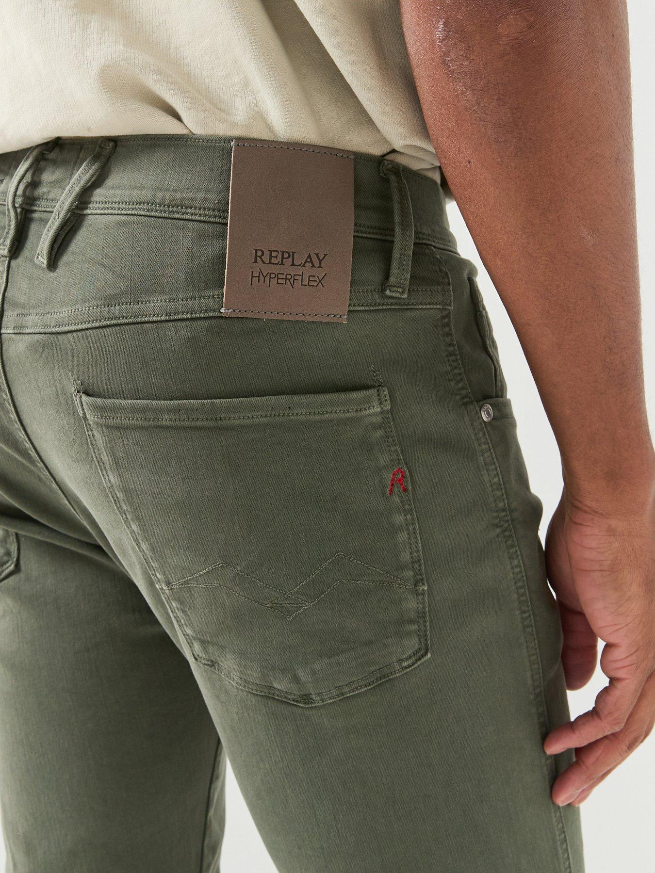Image 5 of 6 of Replay Anbass Slim Hyperflex Jeans - Khaki