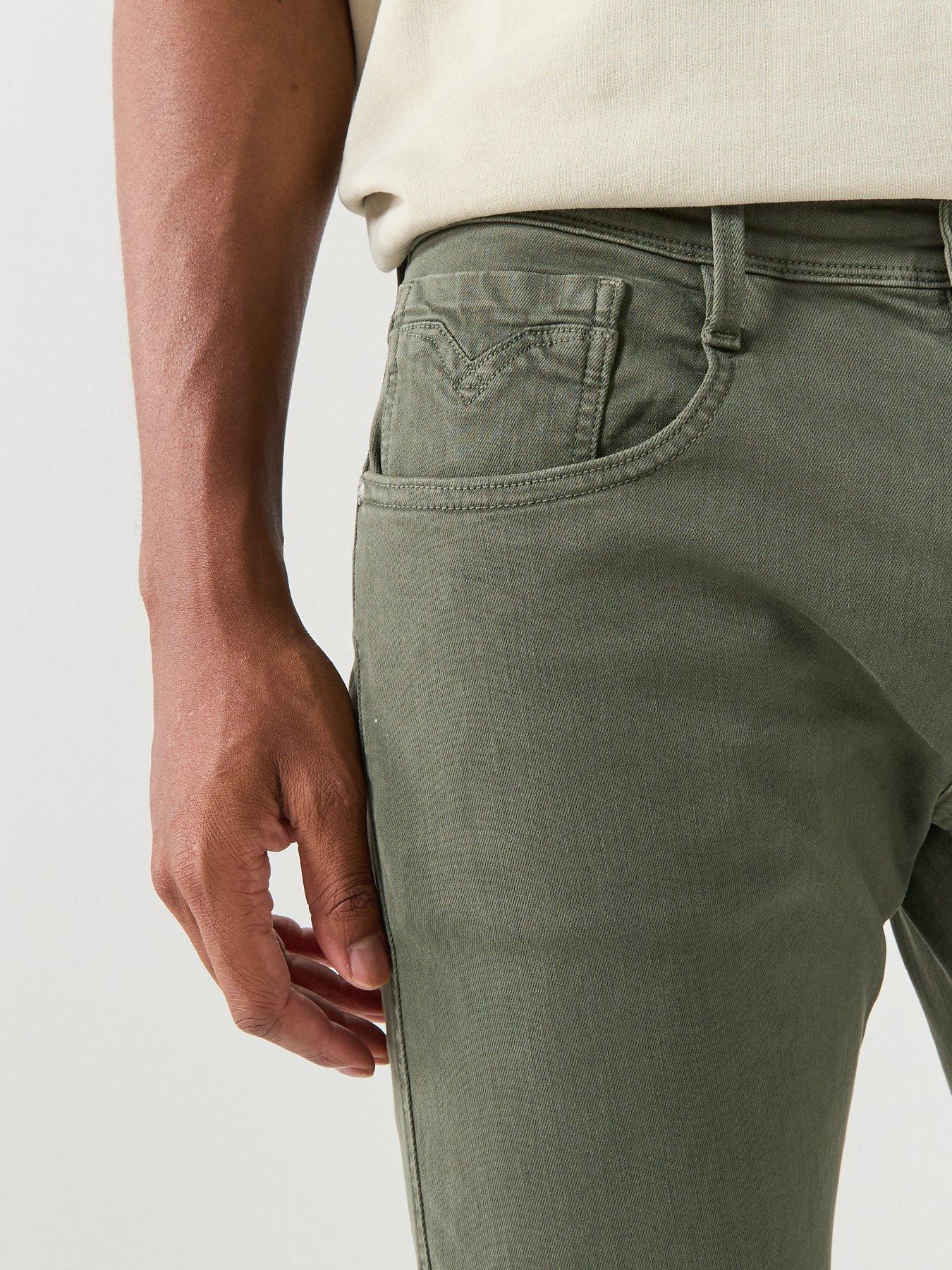 Image 6 of 6 of Replay Anbass Slim Hyperflex Jeans - Khaki