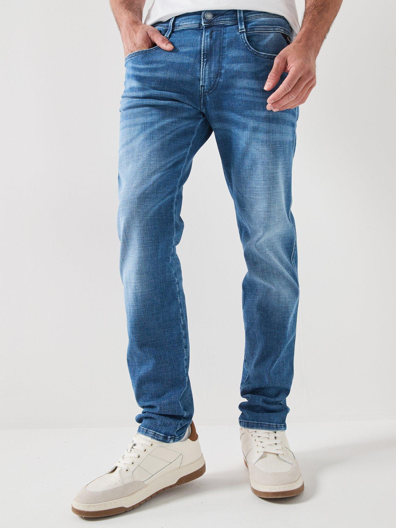 Image 1 of 6 of Replay Anbass Slim Hyperflex Jeans - Blue