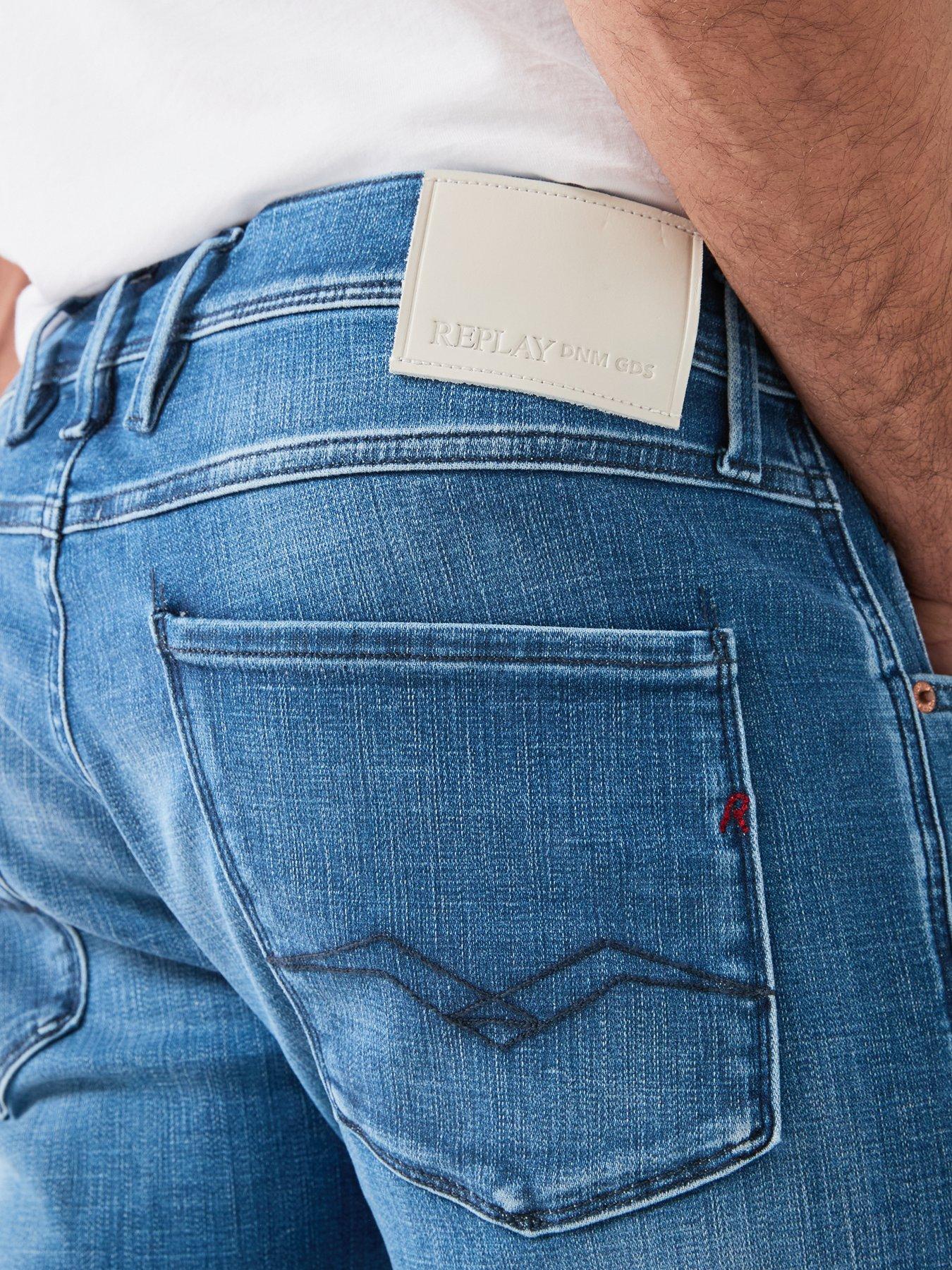 Image 6 of 6 of Replay Anbass Slim Hyperflex Jeans - Blue