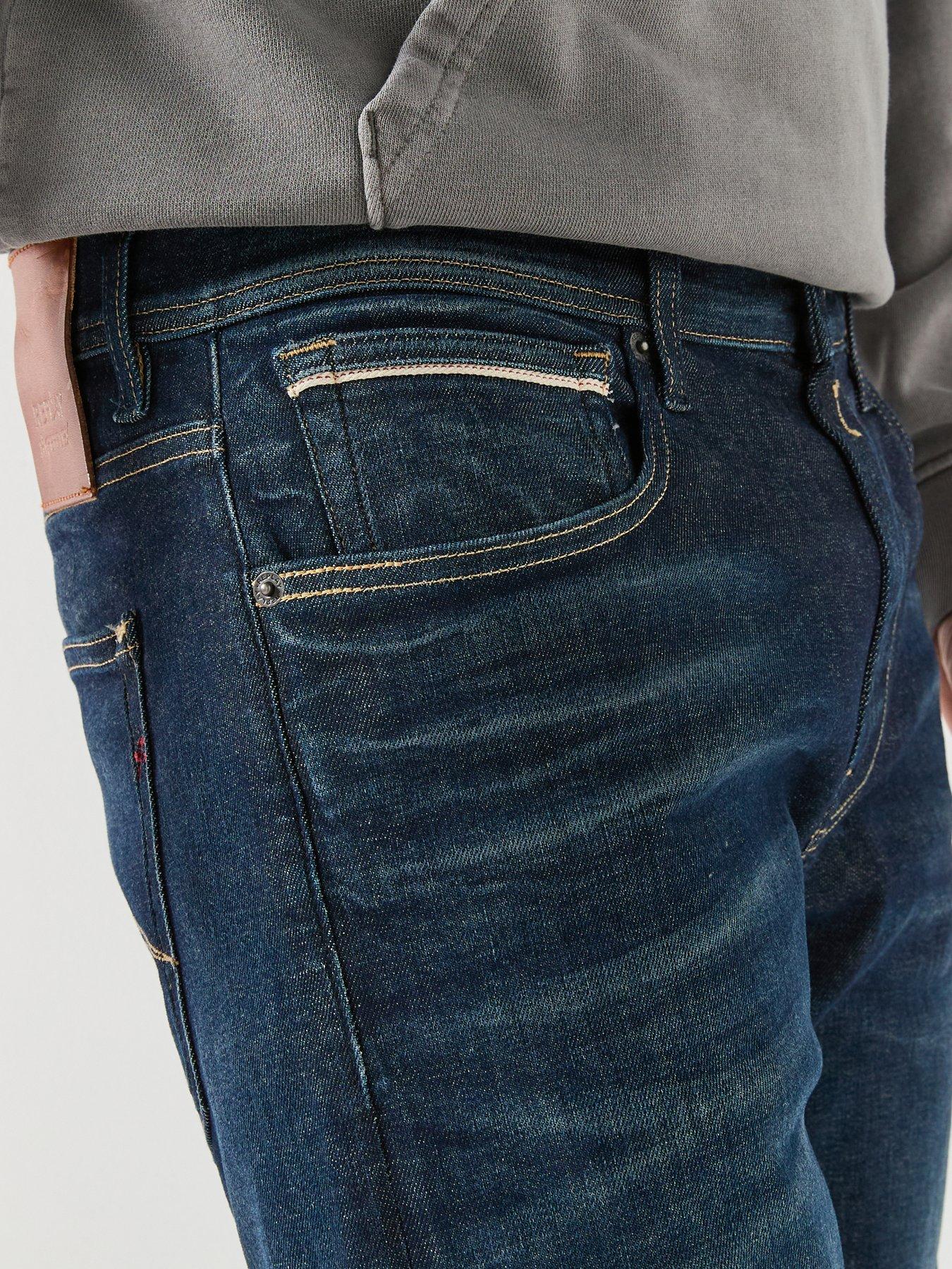 Image 6 of 6 of Replay Grover Slim Straight Jeans - Dark Blue