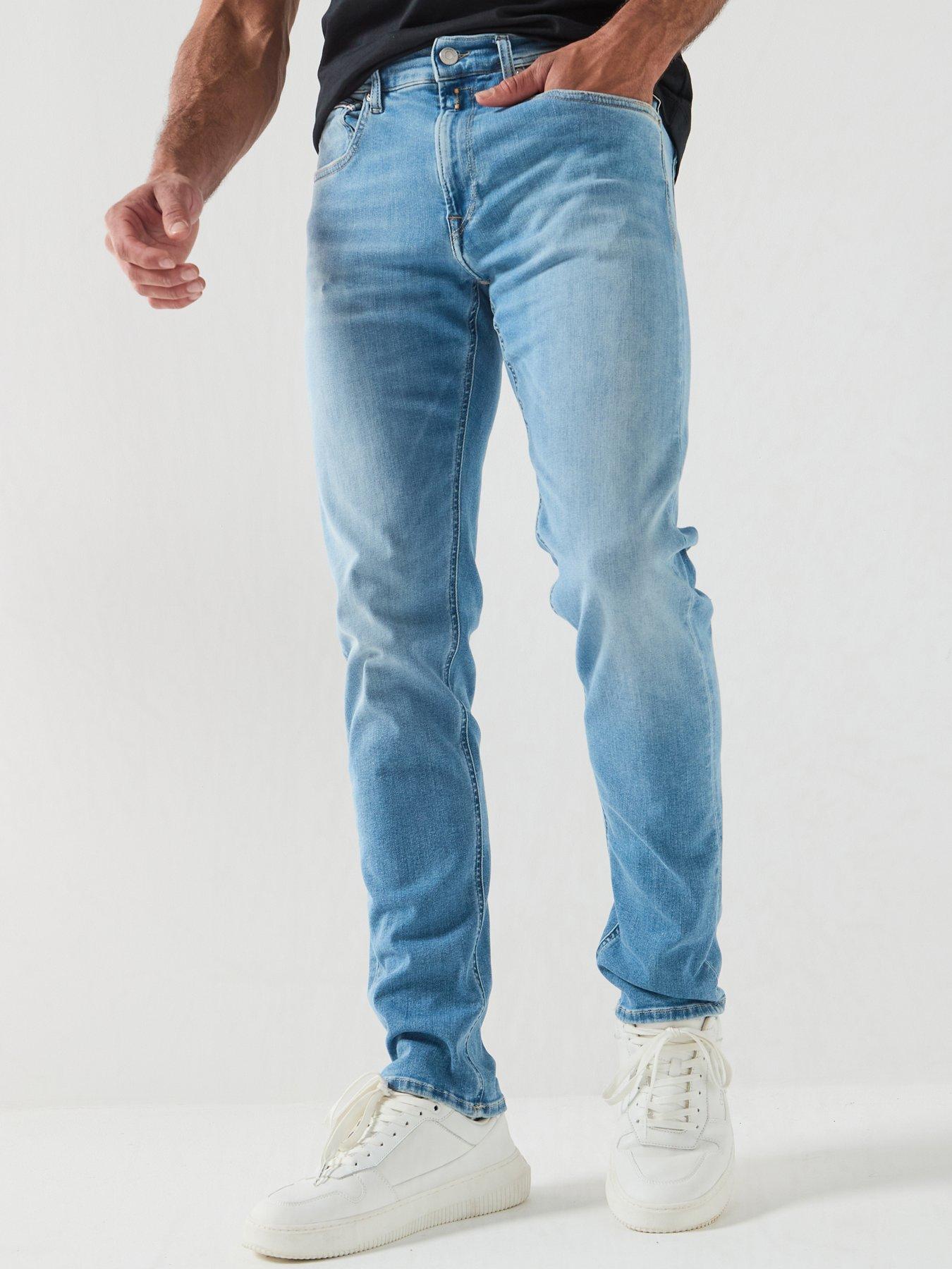 Replay Grover Slim Straight Jeans - Light Blue