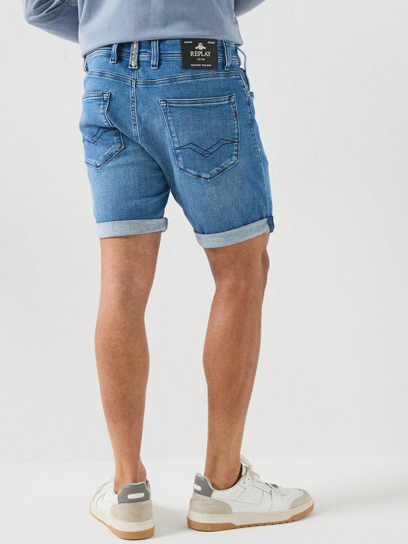 Image 2 of 5 of Replay Regular Denim Shorts - Blue