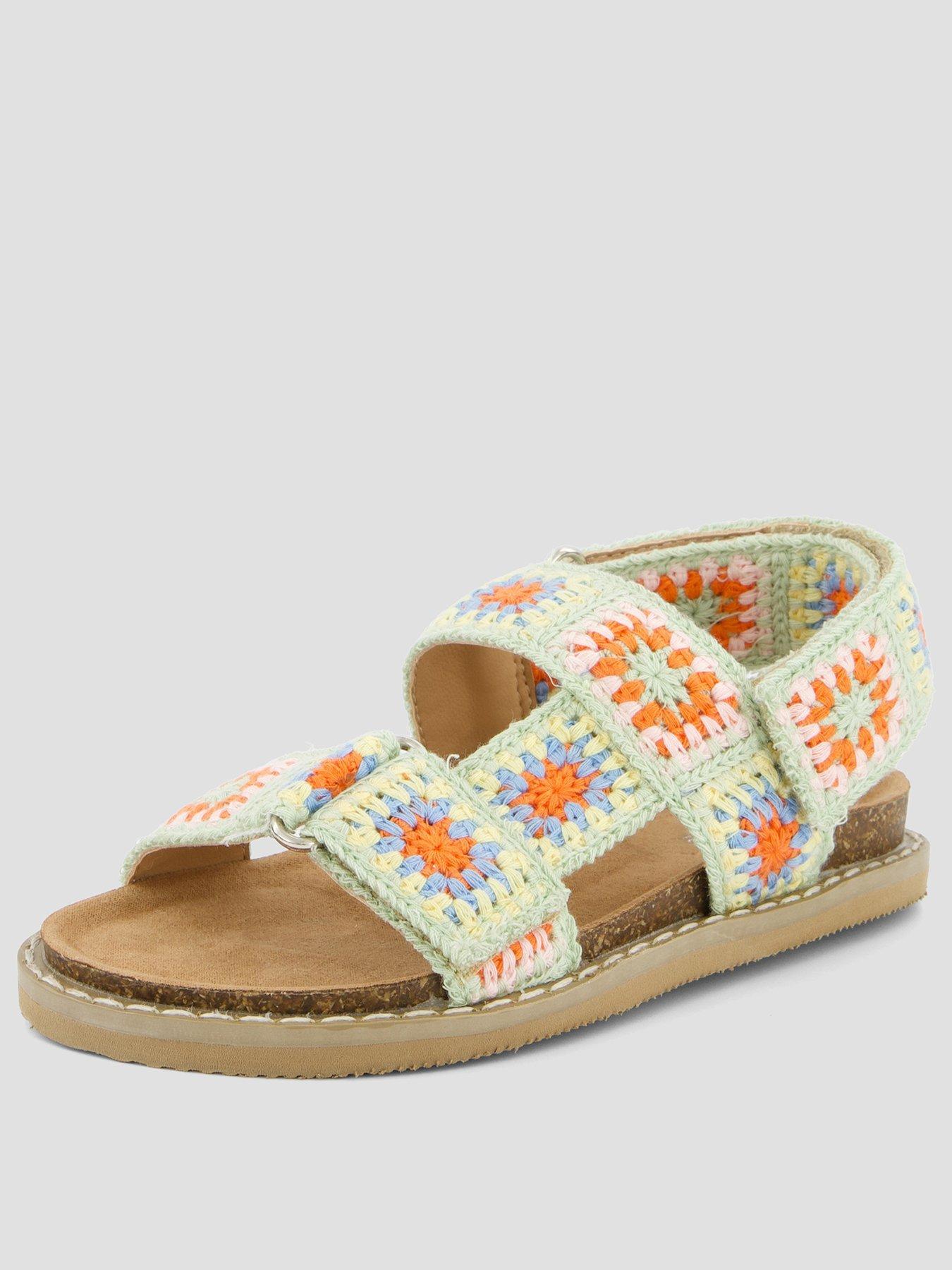 Image 2 of 7 of The Very Collection Crochet Double Strap Sandal
