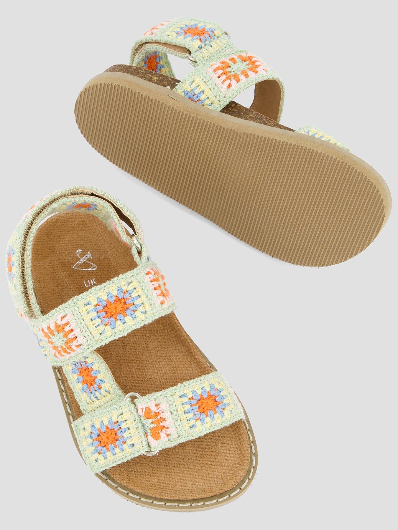 Image 3 of 7 of The Very Collection Crochet Double Strap Sandal