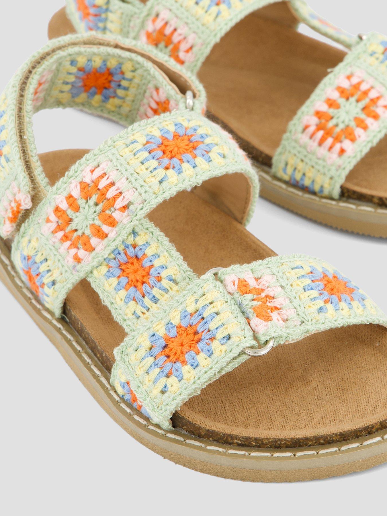 Image 5 of 7 of The Very Collection Crochet Double Strap Sandal