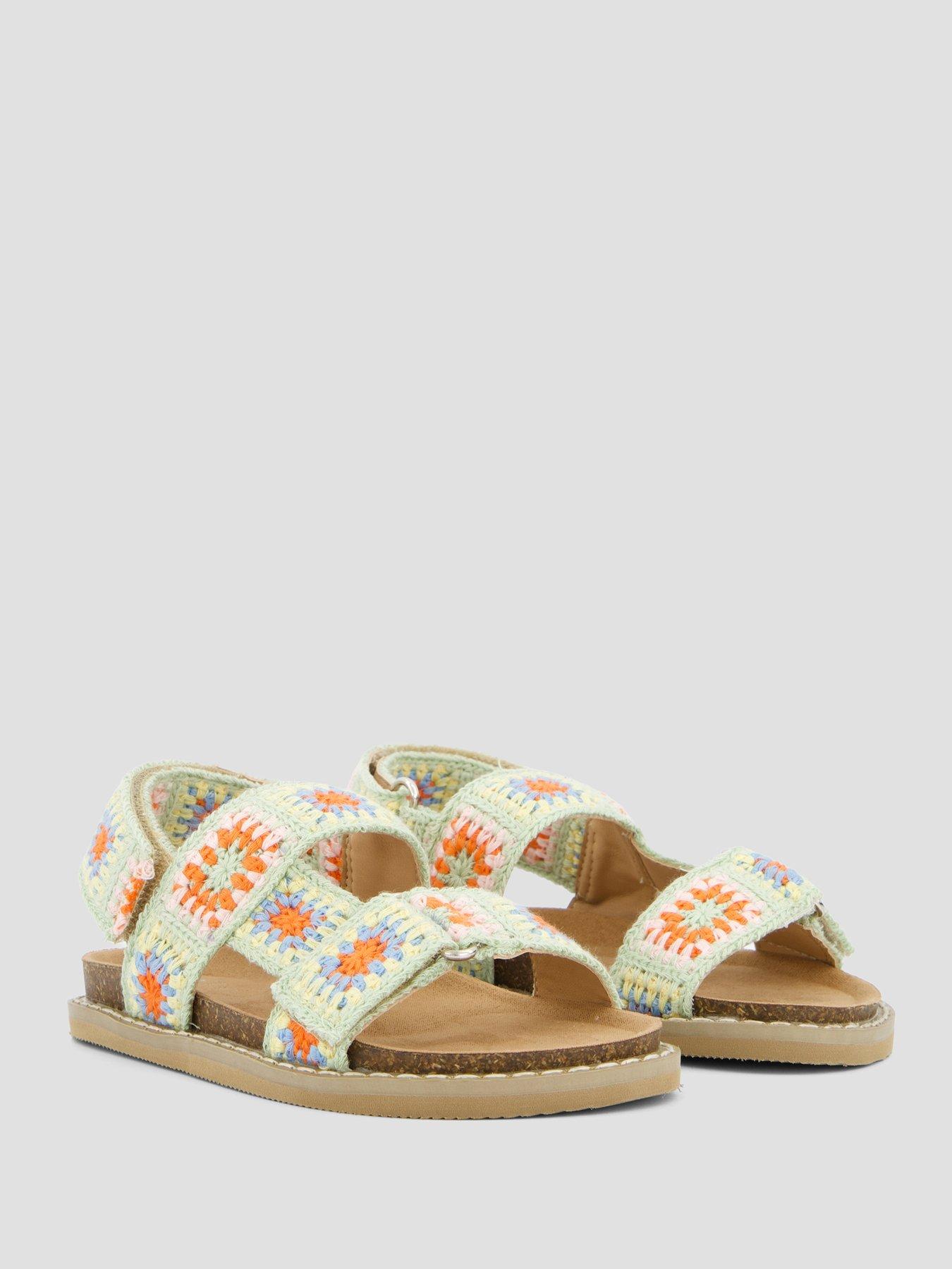 Image 6 of 7 of The Very Collection Crochet Double Strap Sandal
